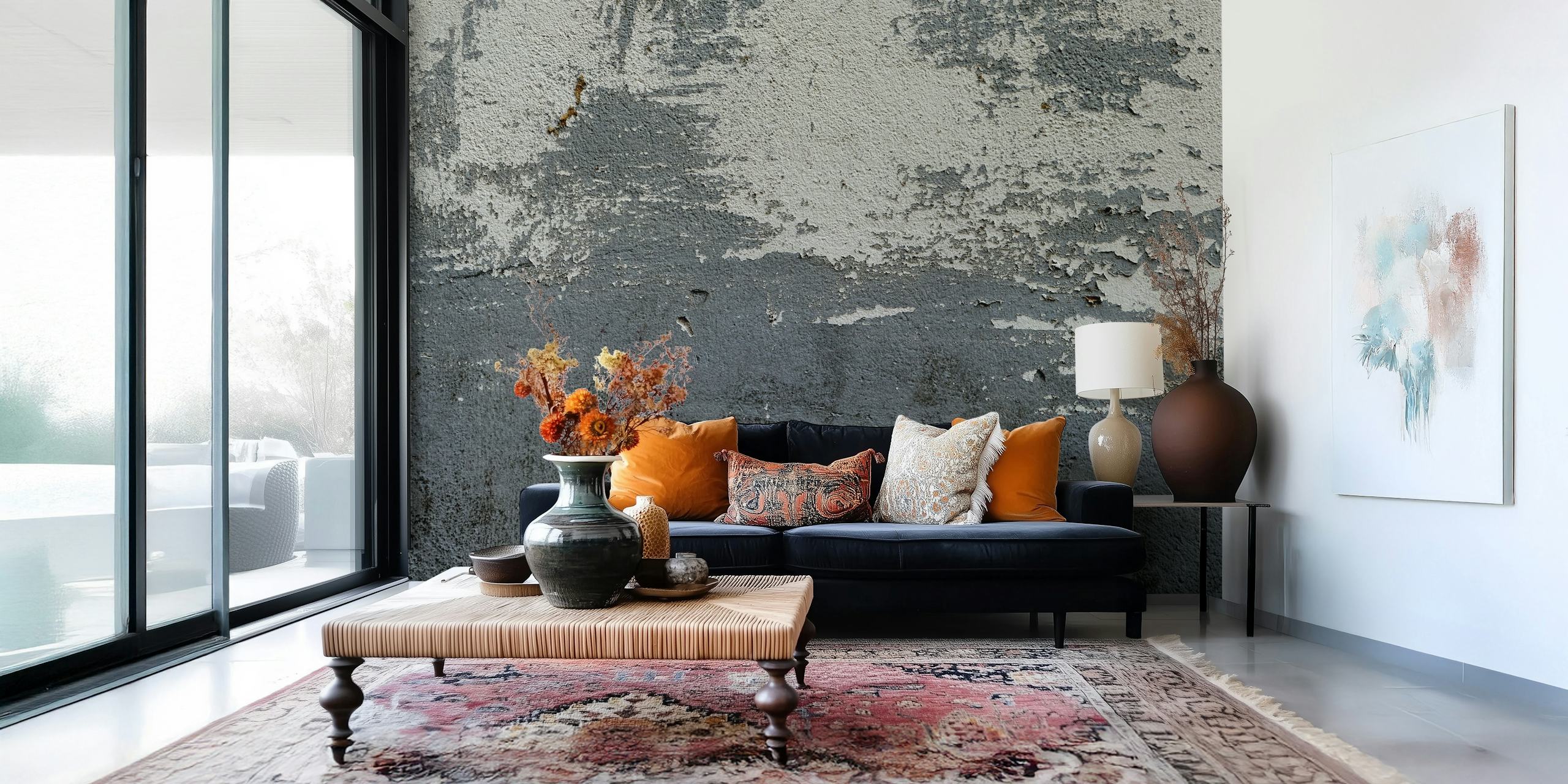 μαύρο γκράντζ ταπετσαρία σε ένα δωμάτιο