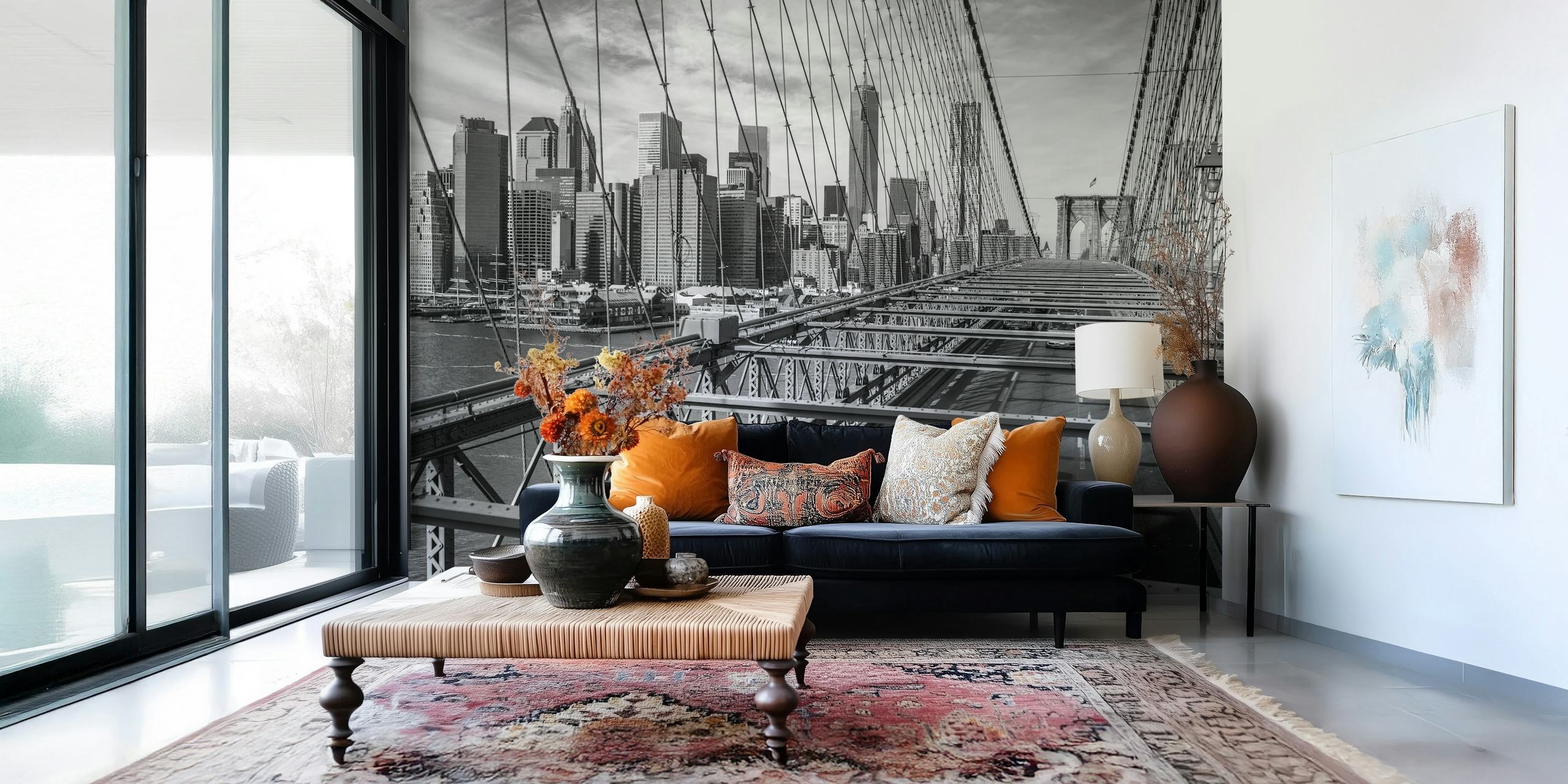 Taxi giallo su Cab on Brooklyn Bridge