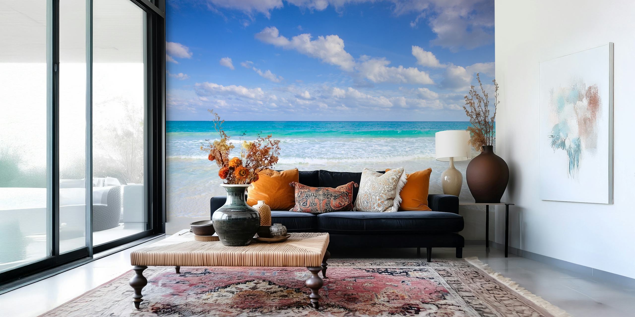 Cancun beach wallpaper in a room