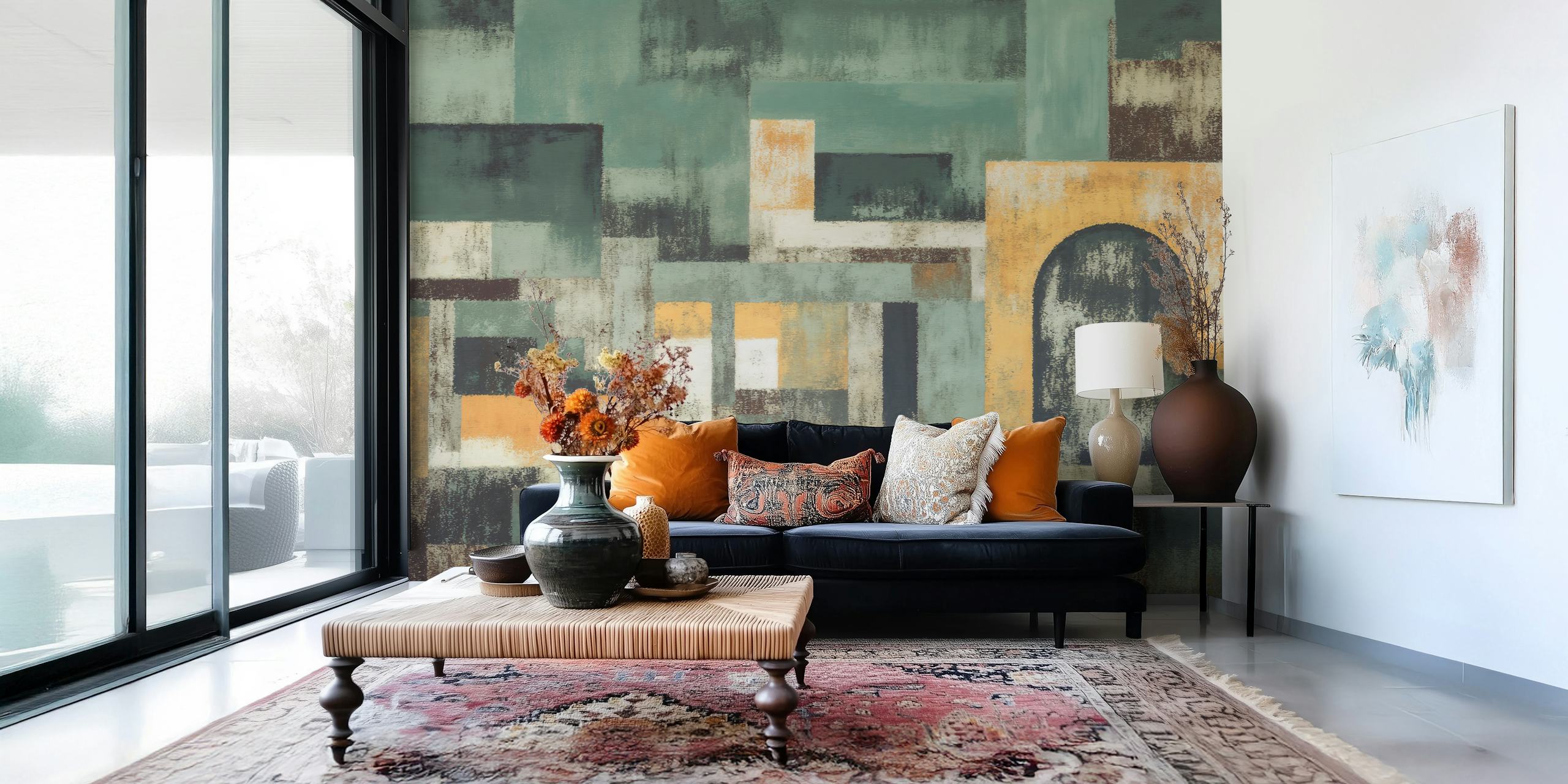 Irregular Vintage Shapes Geo tapet vist i et rom