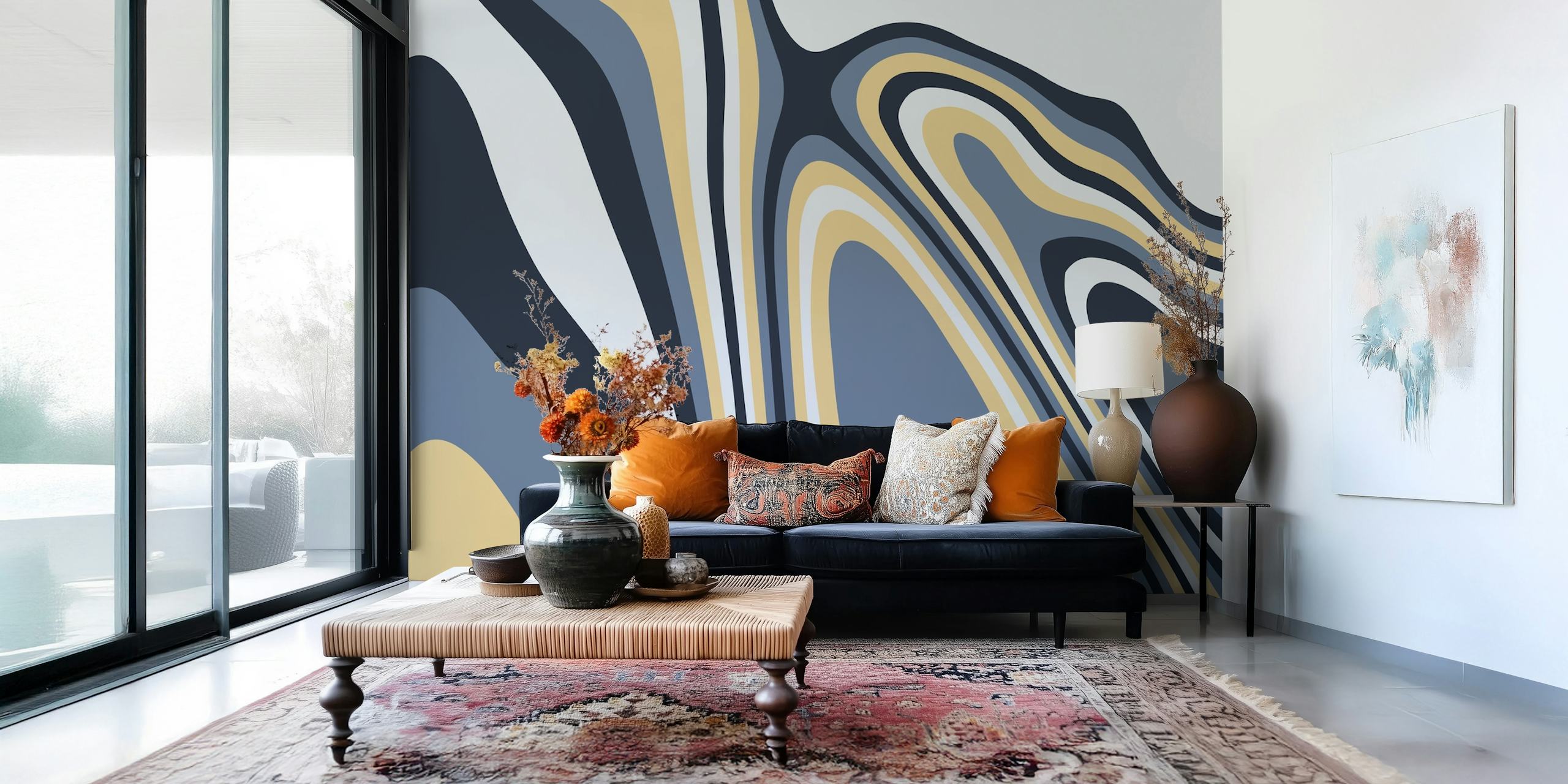 Abstract Organic XI wallpaper applied in a room
