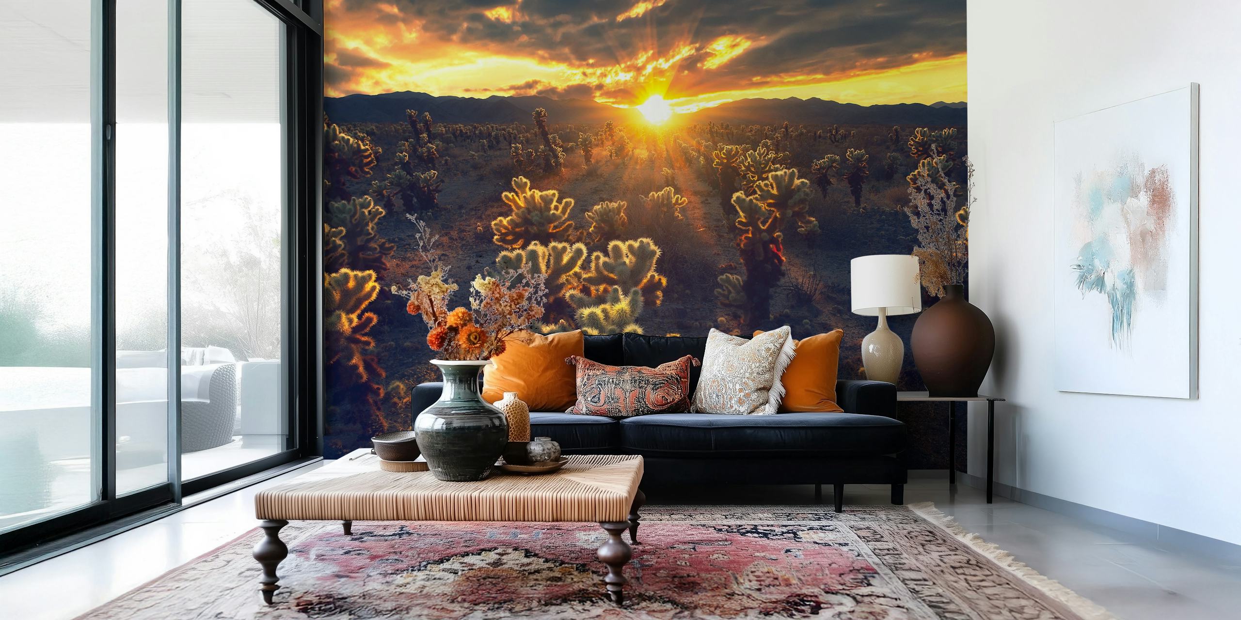 Floral patterns in red, black, and gold tones wall mural wallpaper