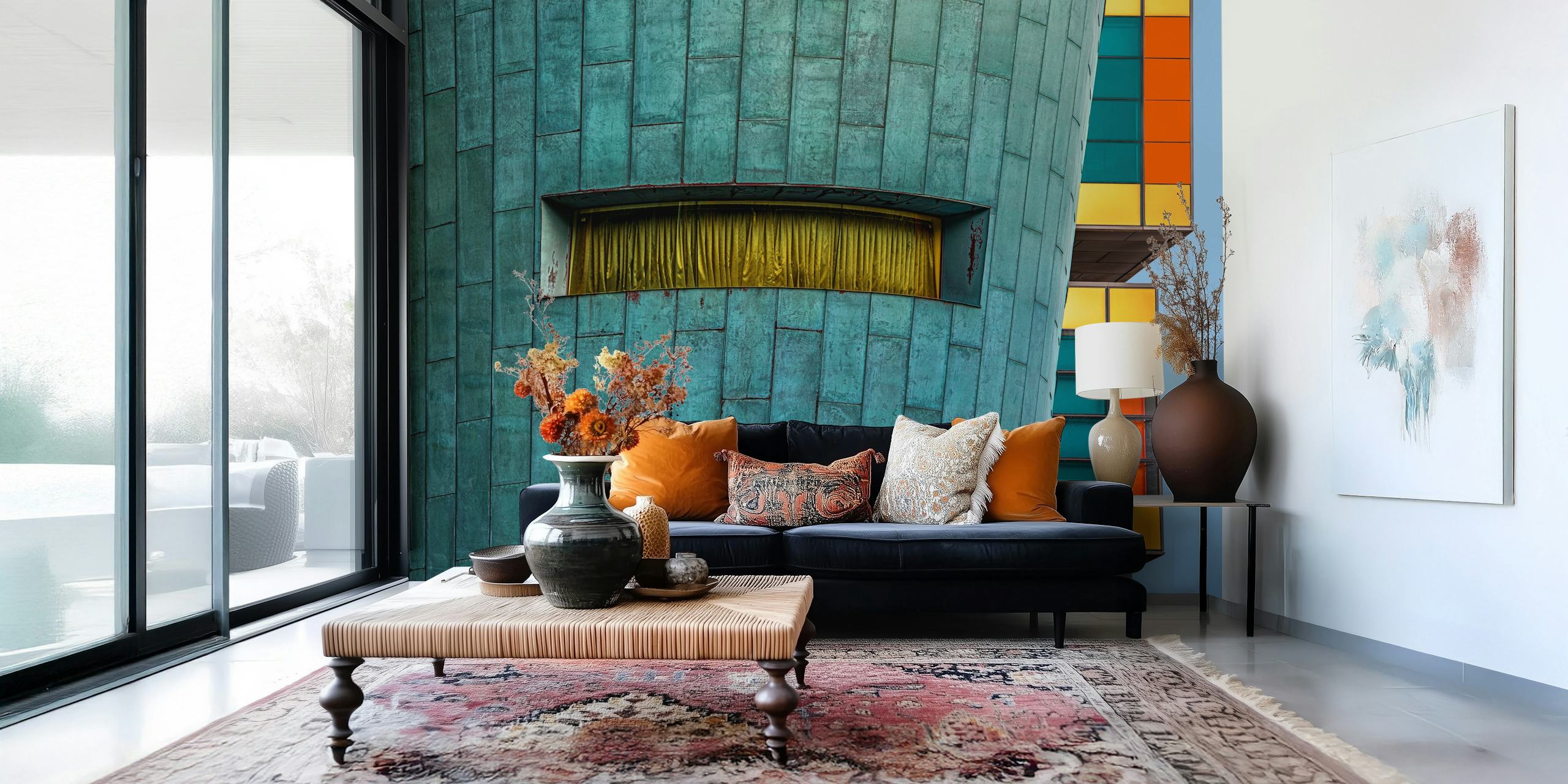 Curtain Call wallpaper design in a modern interior