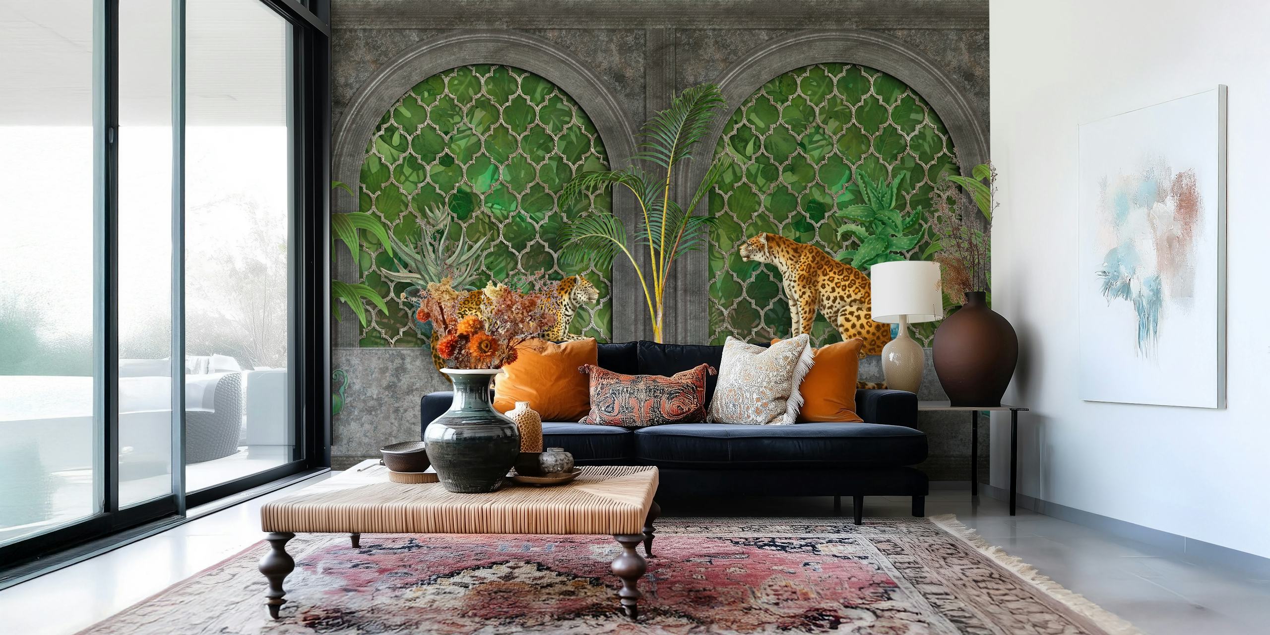 Lost Jungle Palace tapetdesign i rummet