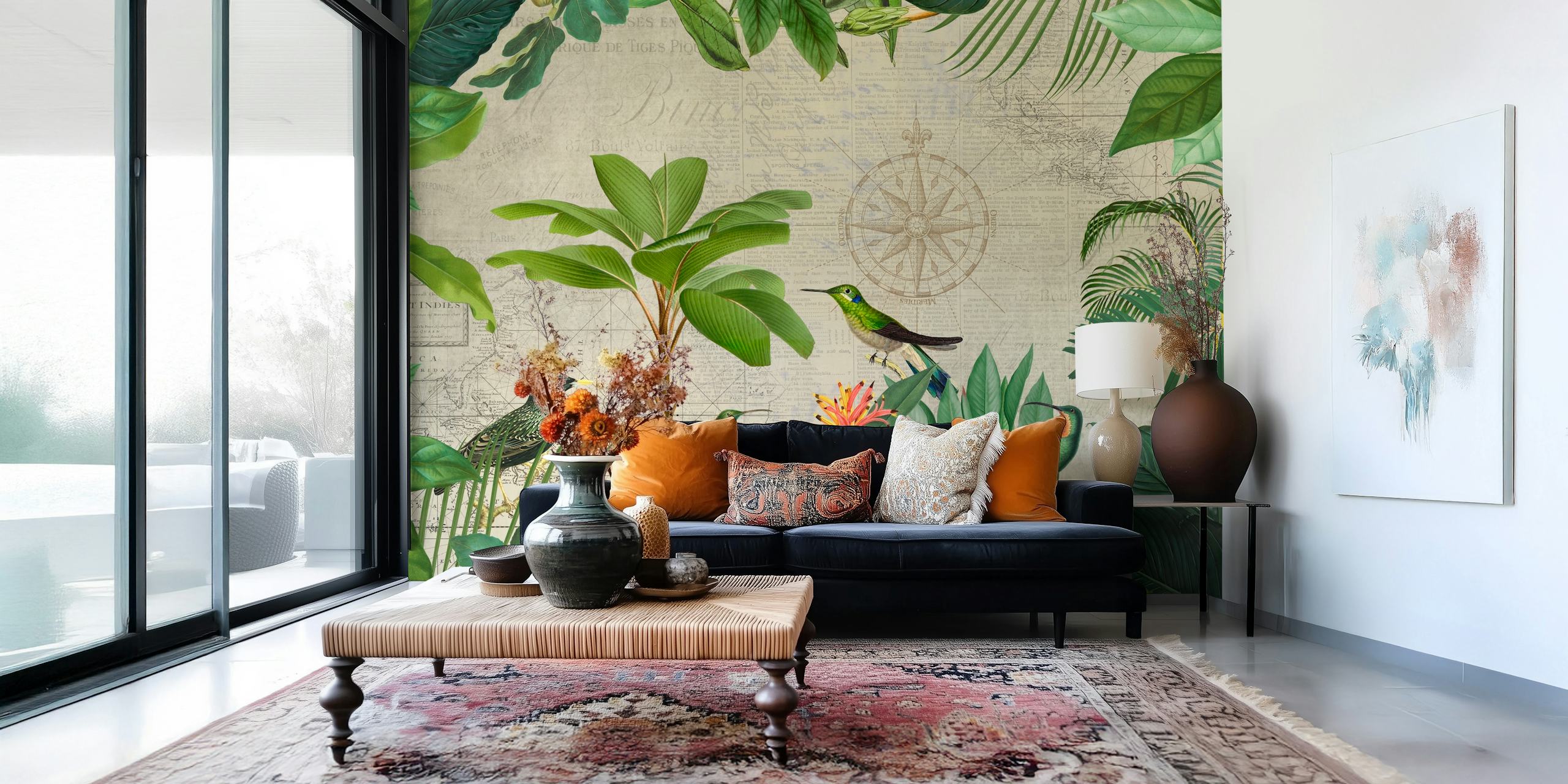 Tropical Hummingbirds Paradise behang in een kamer