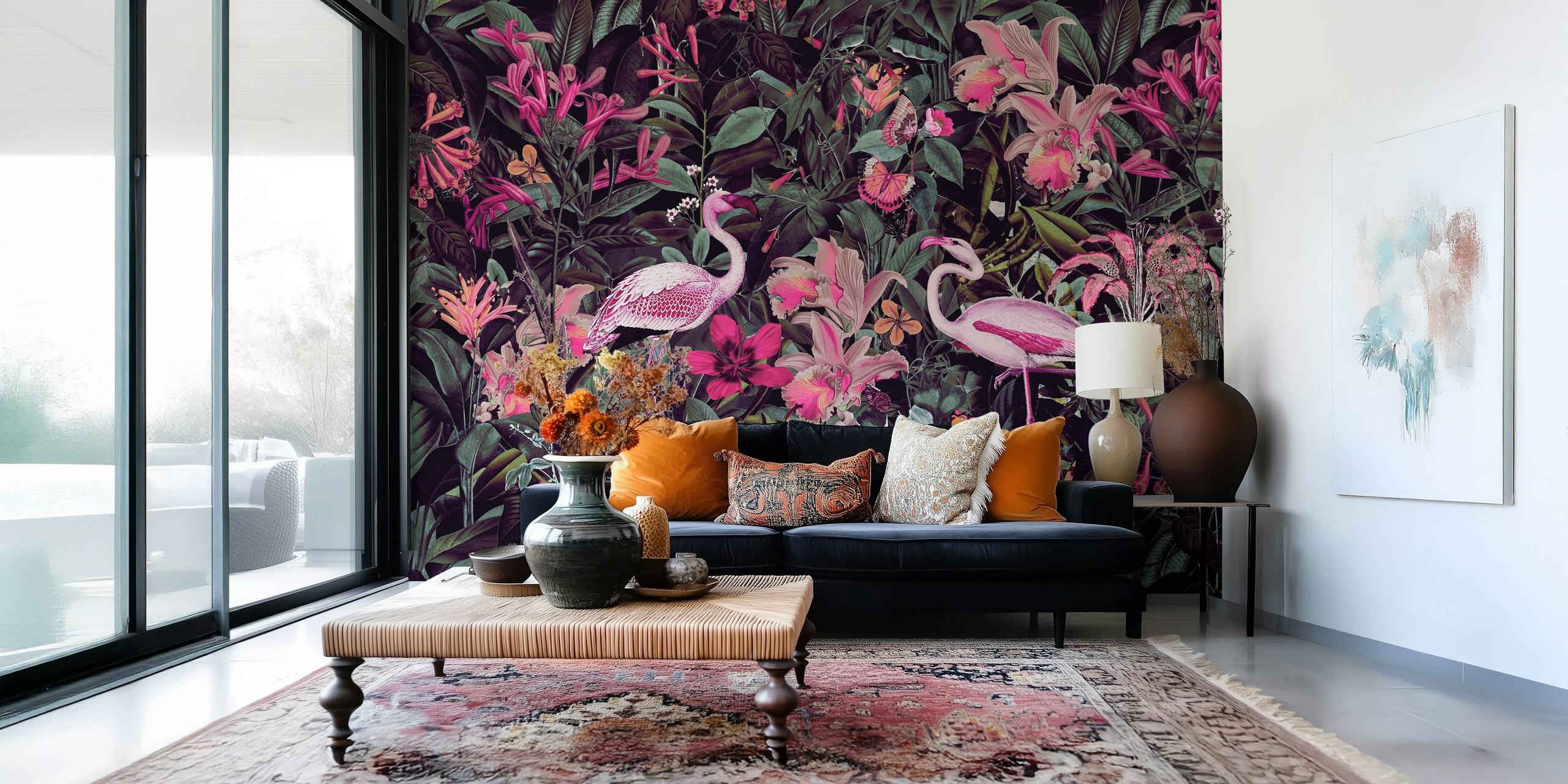 Flamingos Jungle Paradise II tapet i ett rum