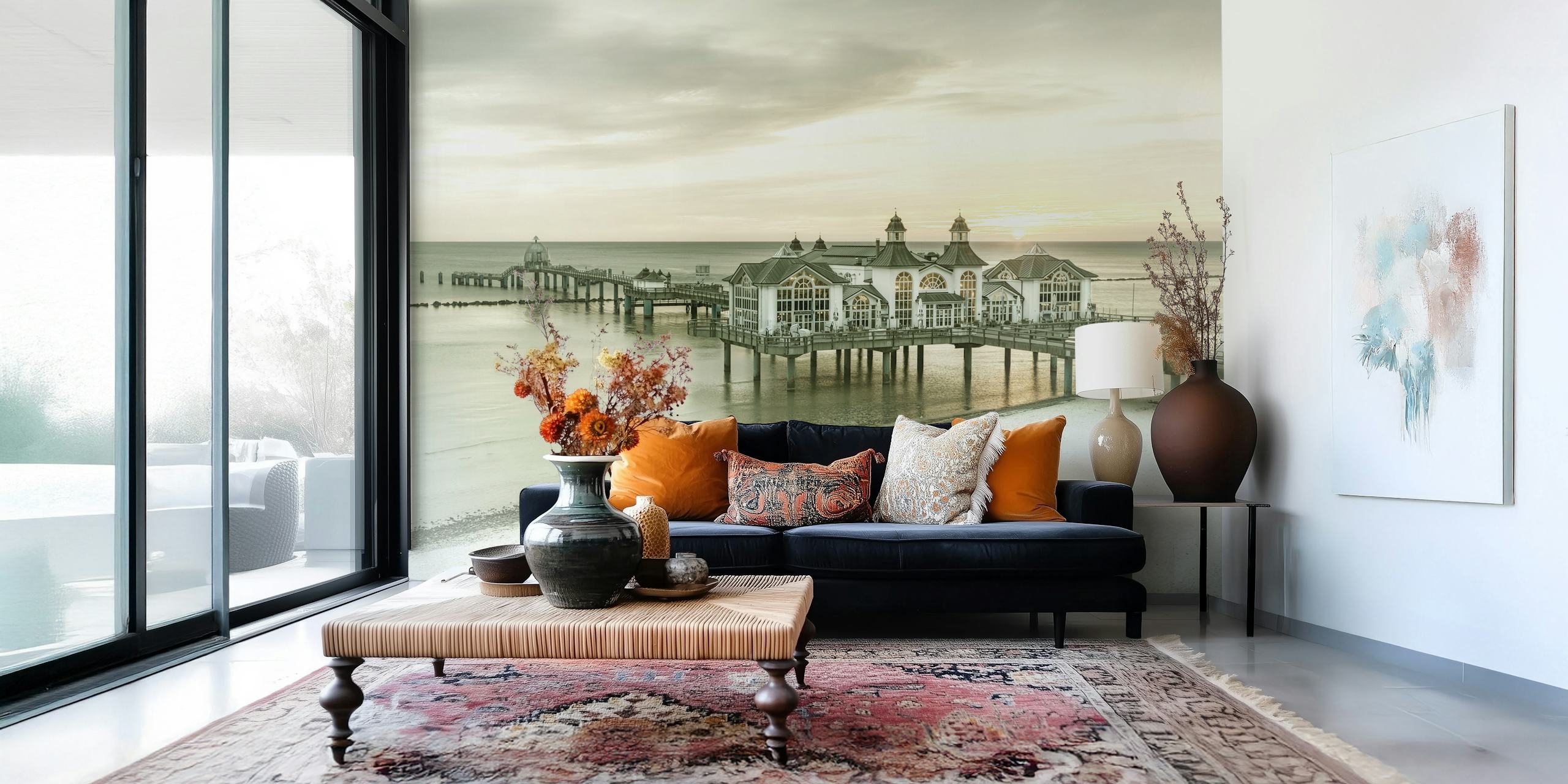 Fototapeta Sellin Pier při východu slunce nad Baltským mořem