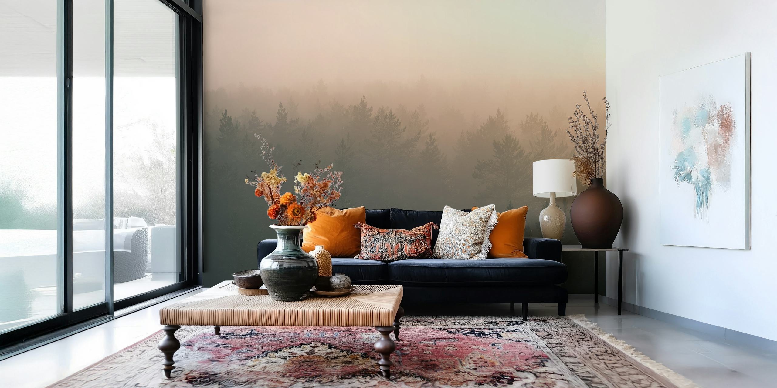 Tapeta Majestic forest sunrise u sobi