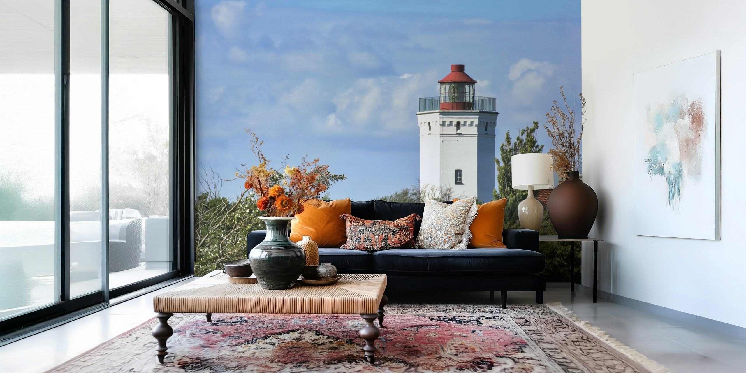 Denmark Lighthouse wallpaper in a room