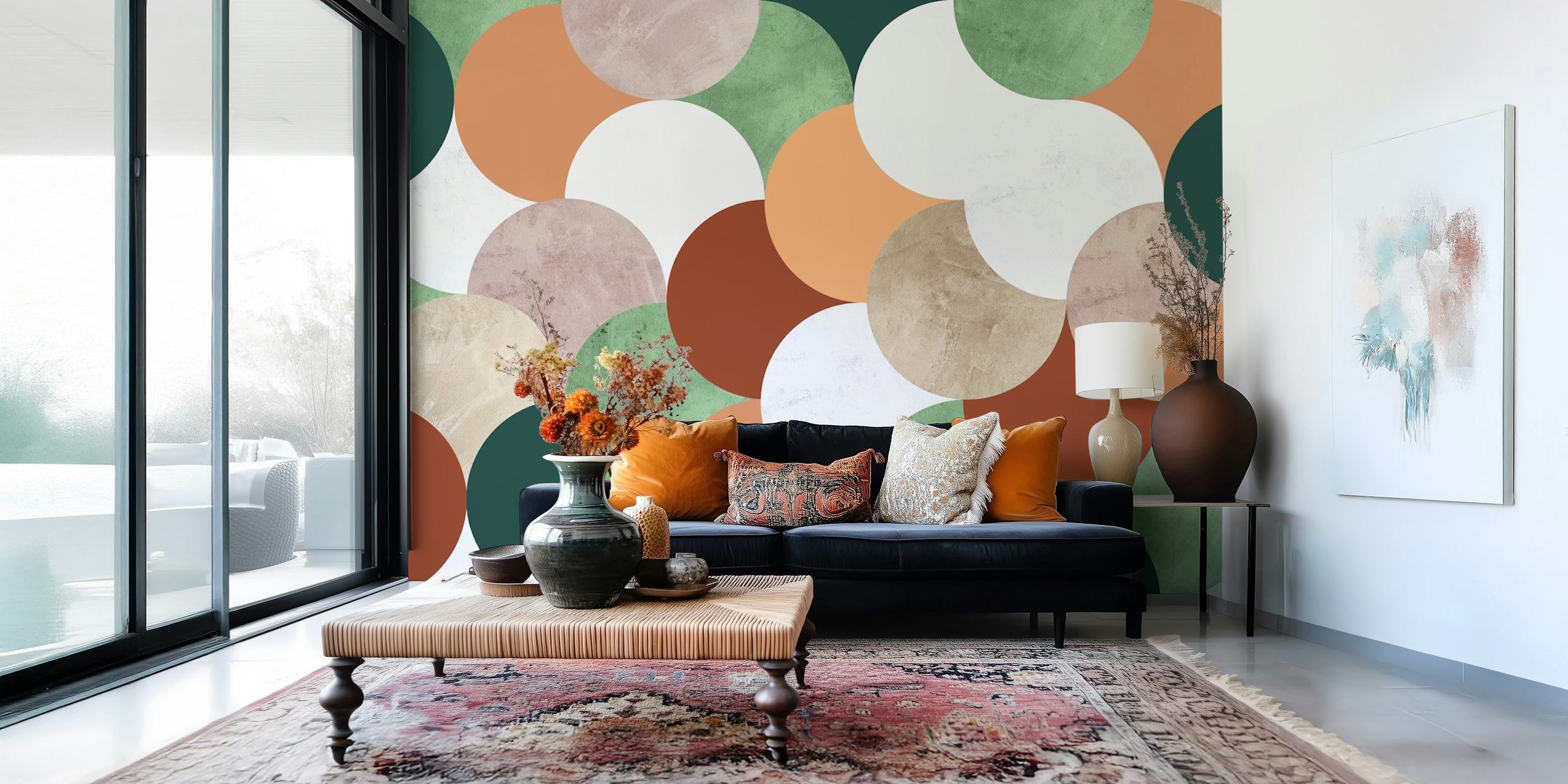 Design di Mid Century Modern wallpaper in una stanza