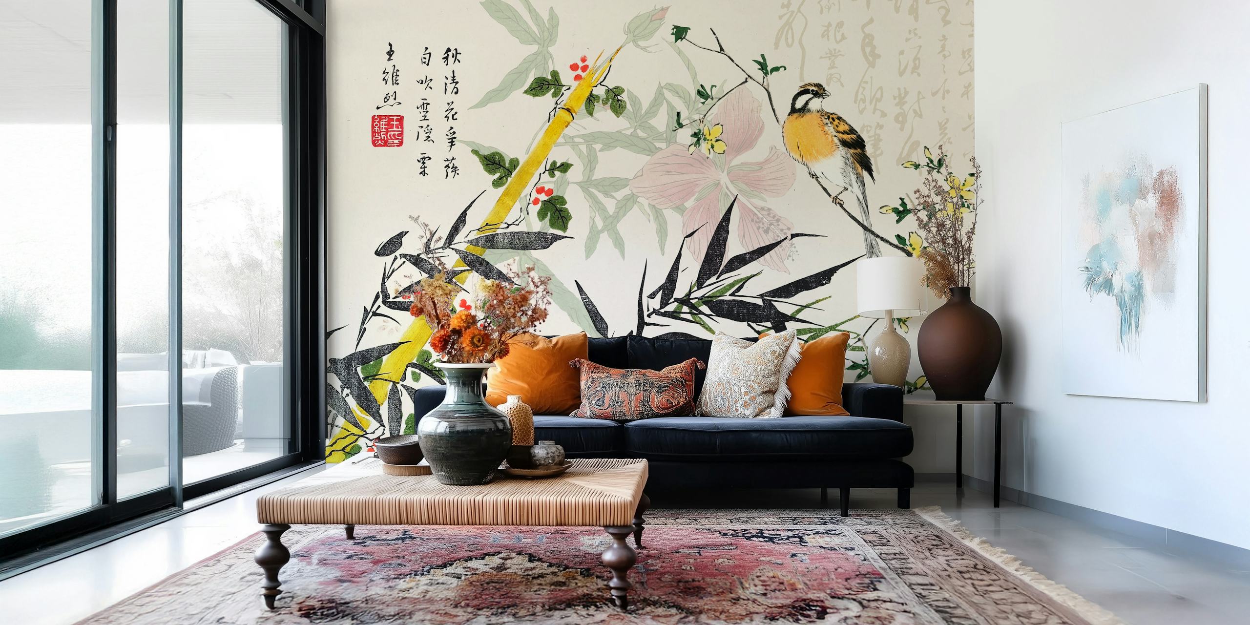 Bamboo Chinoiserie tapeta u sobi