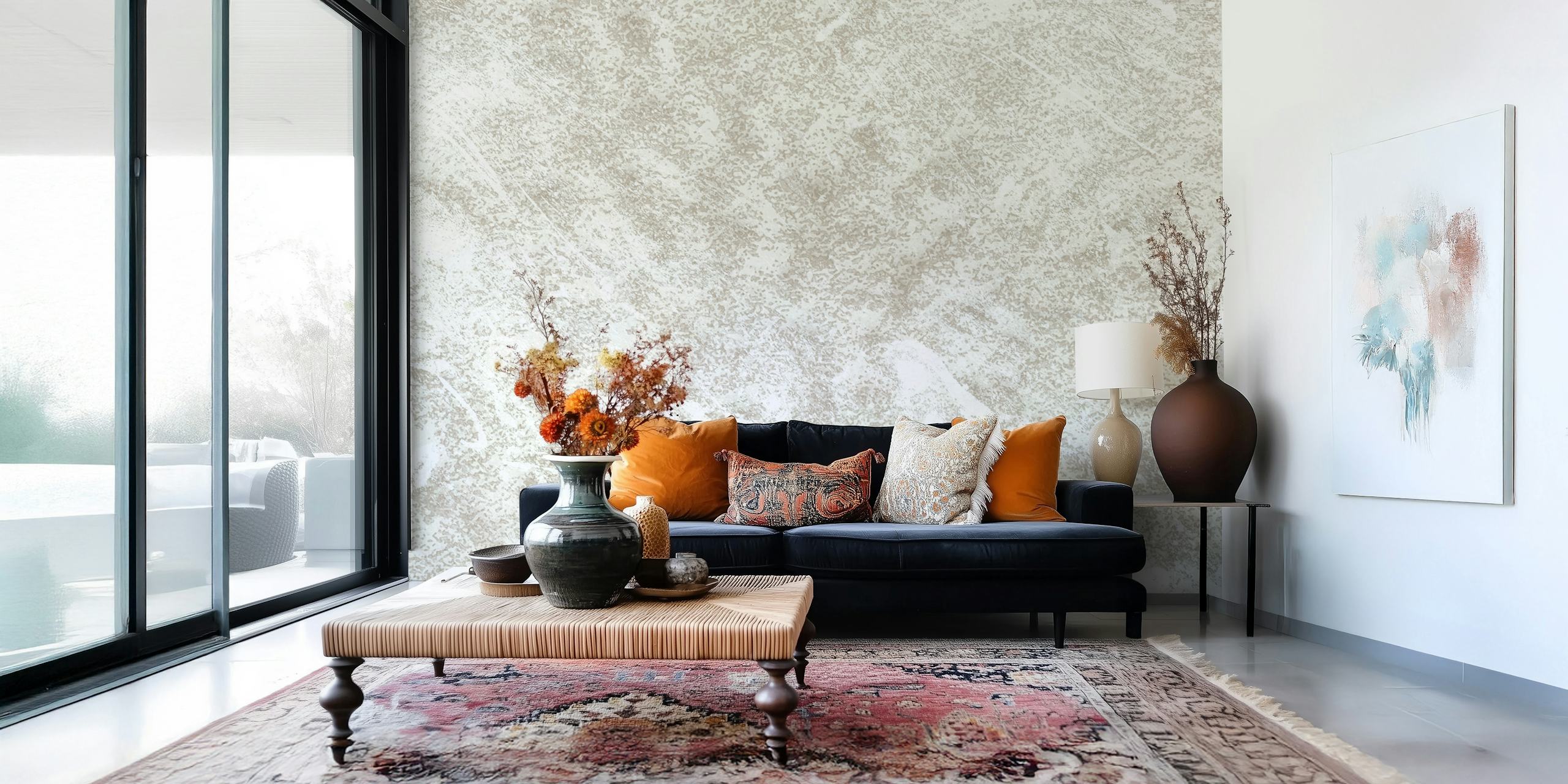 Texture Creme Sand wallpaper in a room