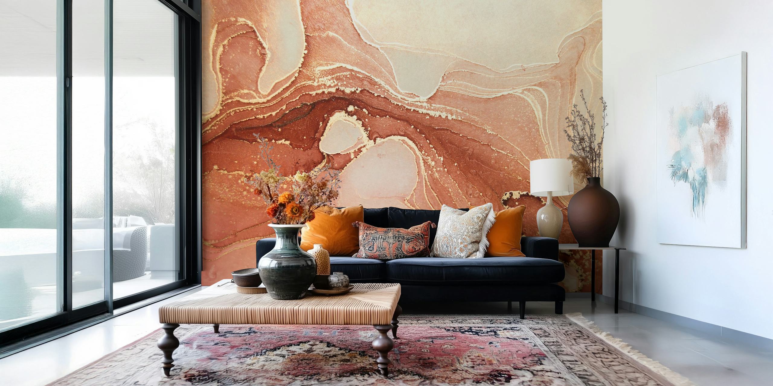 Ink art deluxe wallpaper in a room