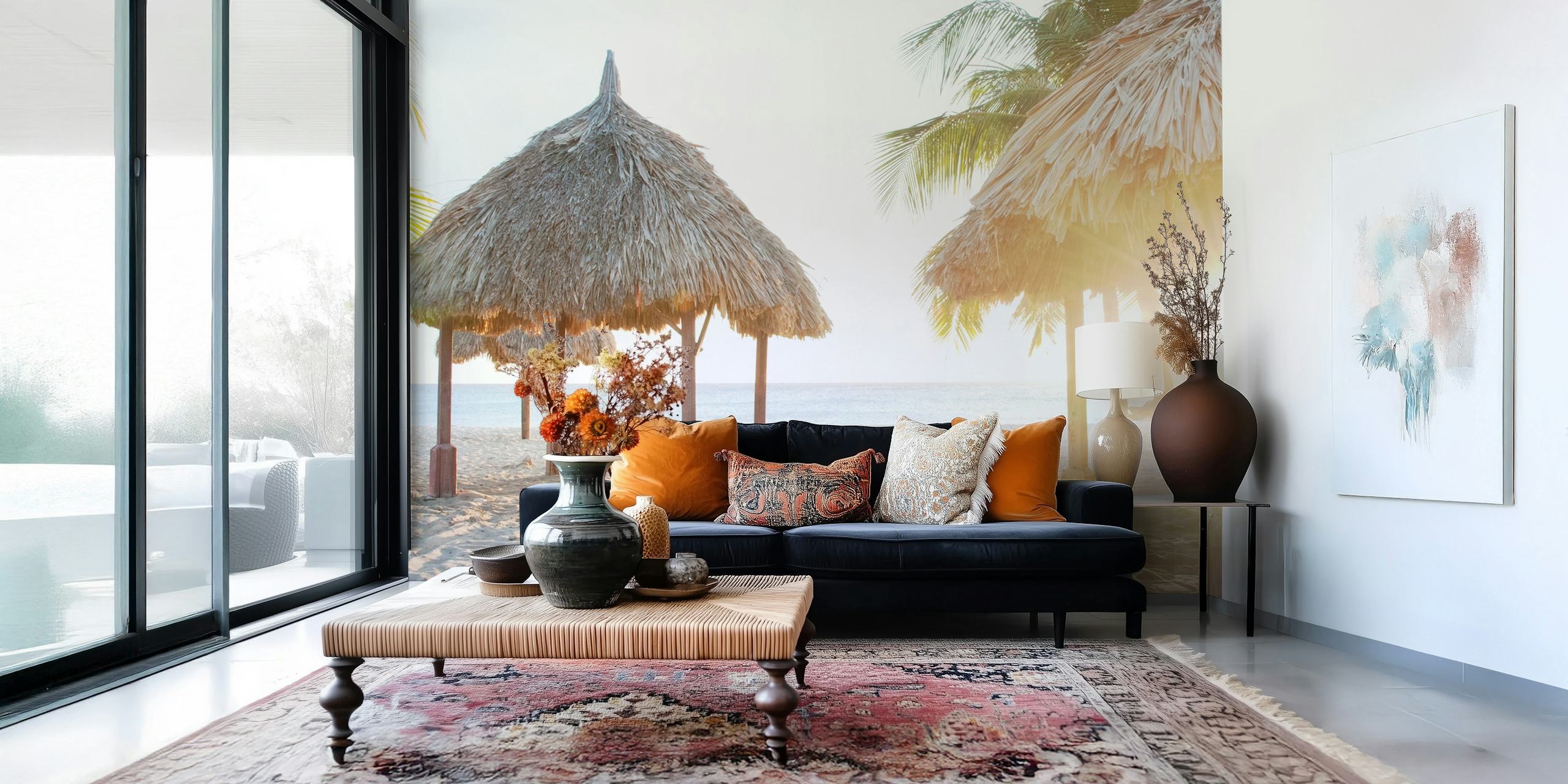 Caribbean Beach Oasis papel pintado en una habitación