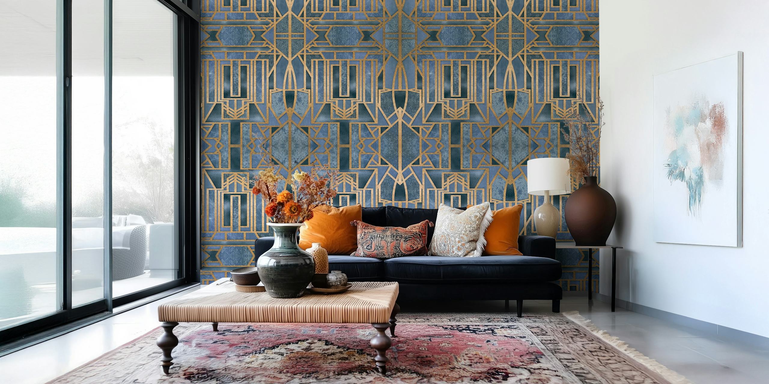 Λαμπερό Blue και Gold Art Deco