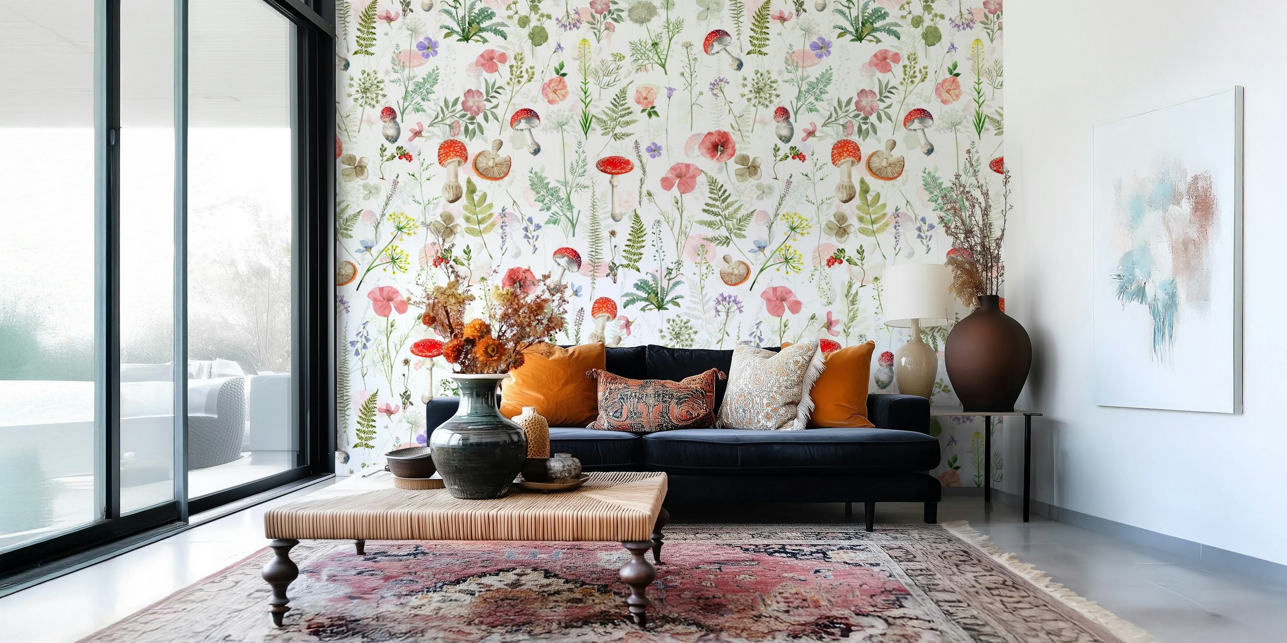 Midsummer Meadow 8 wallpaper in a vibrant room
