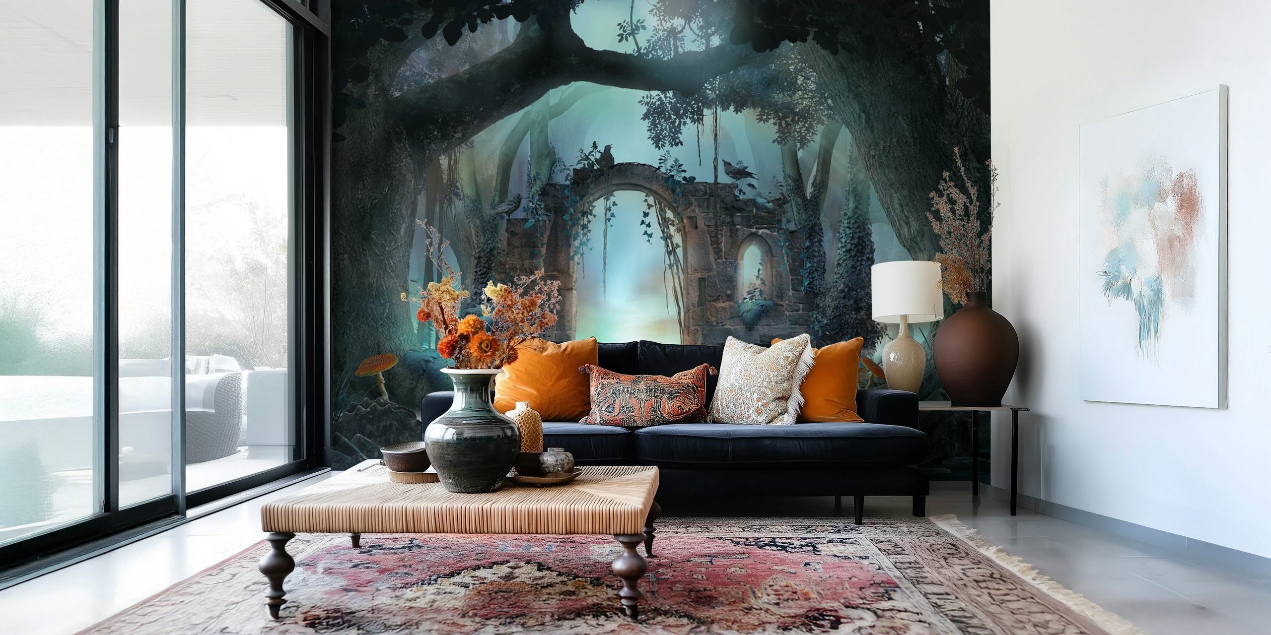 Enchanted archway wallpaper in a room