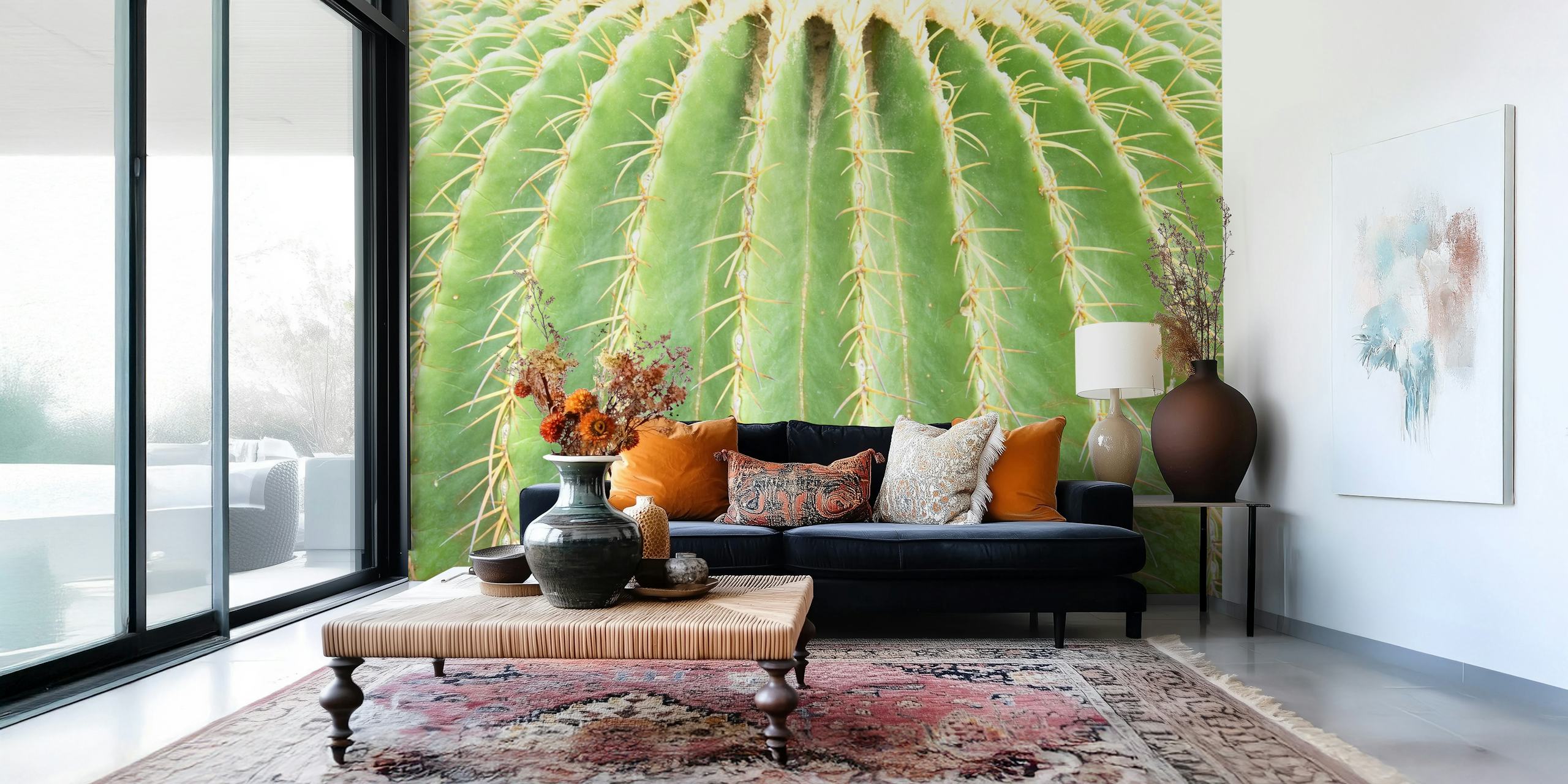 Primo piano di un cactus per design da parete