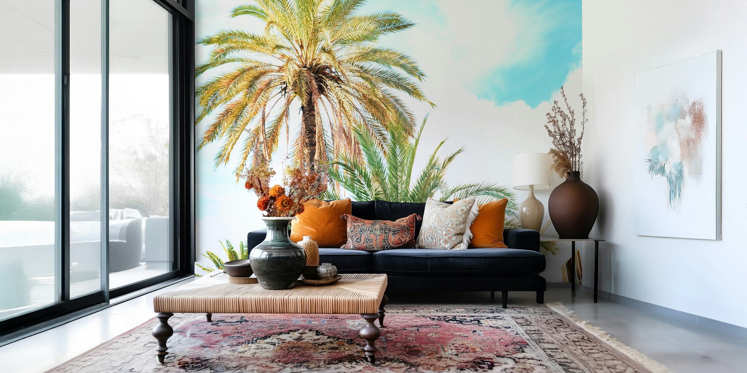 Elegant Bella Roma Palm design tapet i et rom