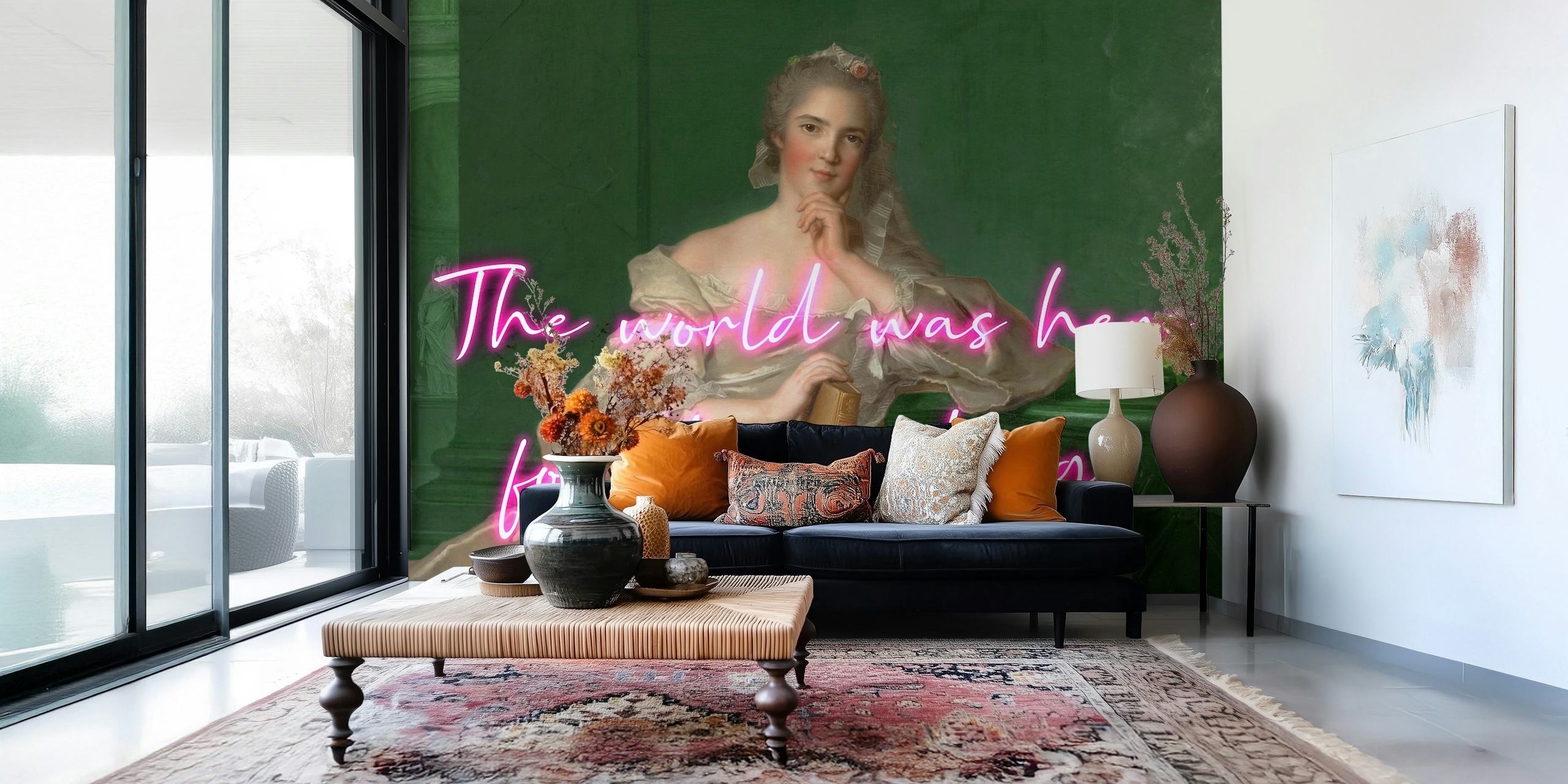 Papel de parede Booklover em um quarto elegante