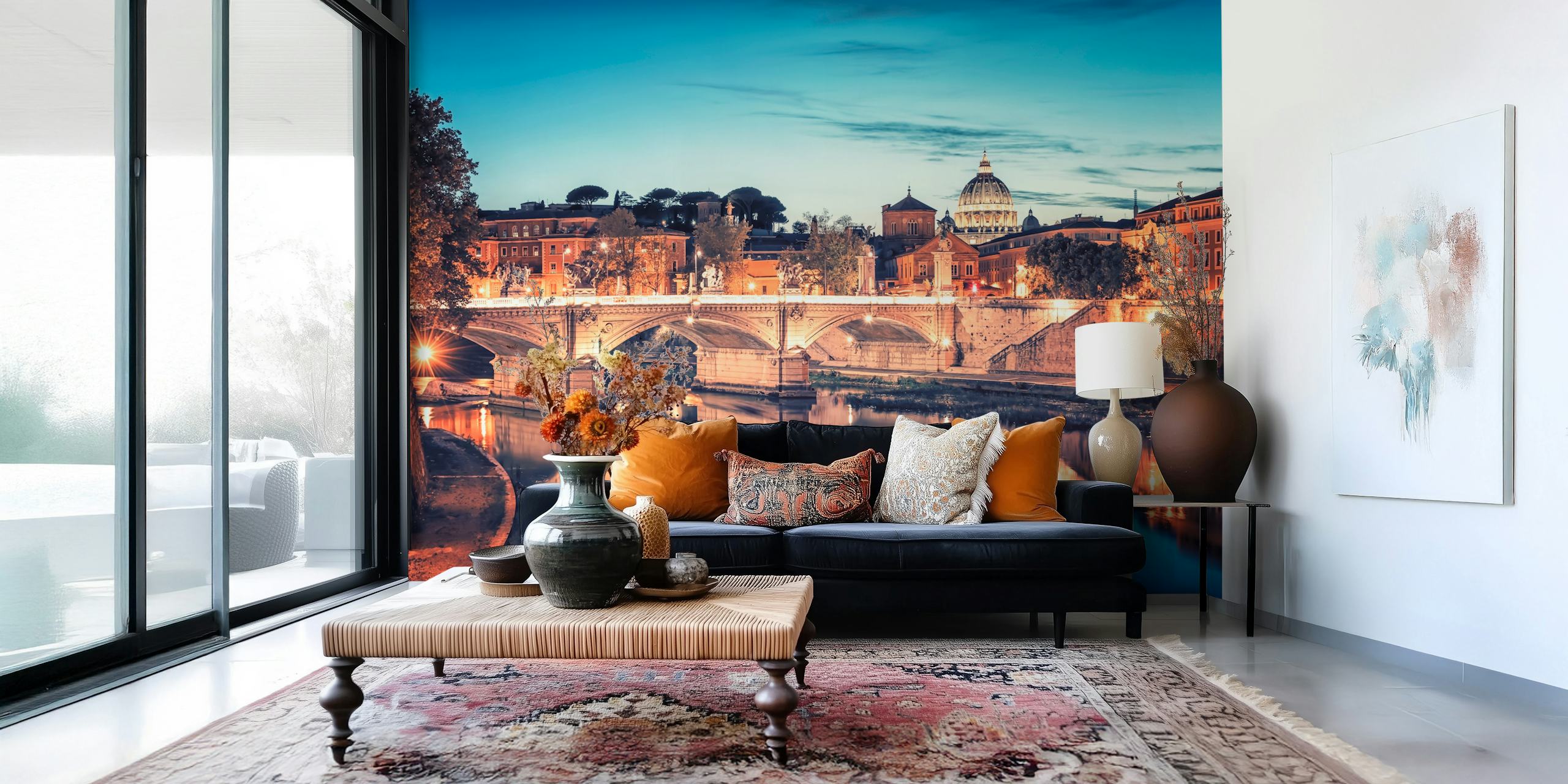 Dusk In Rome behang in een kamer