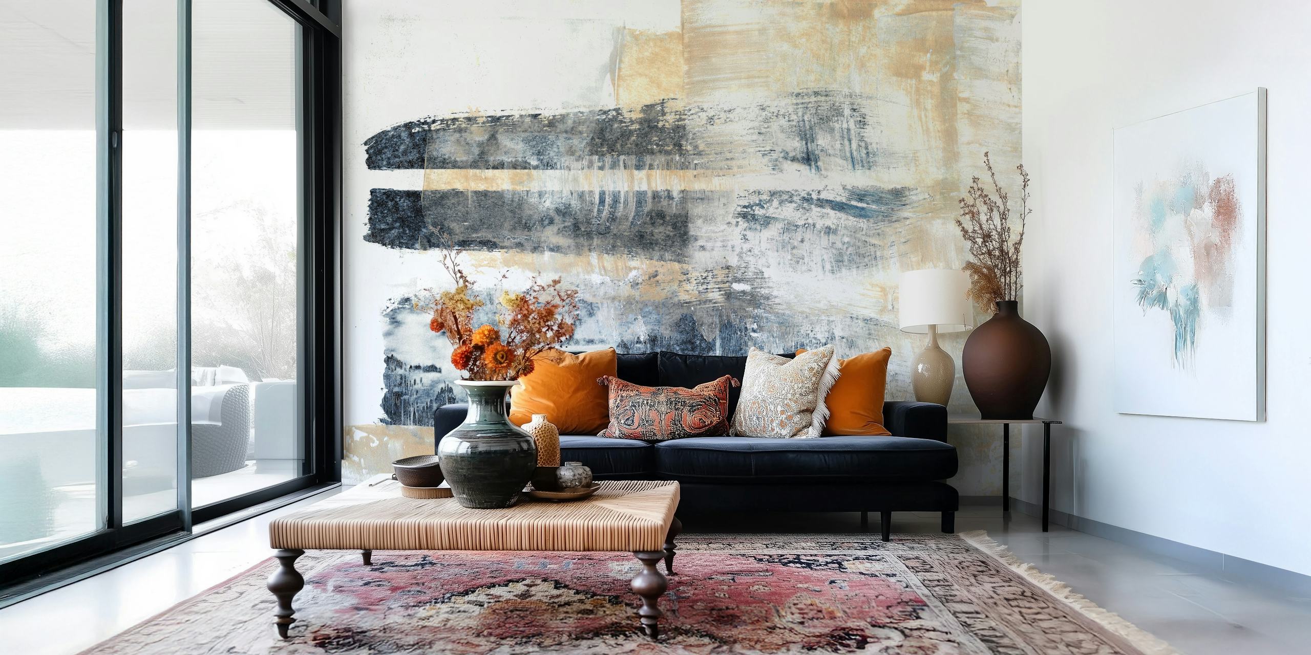 Abstract painting Equilibrium wallpaper in a room