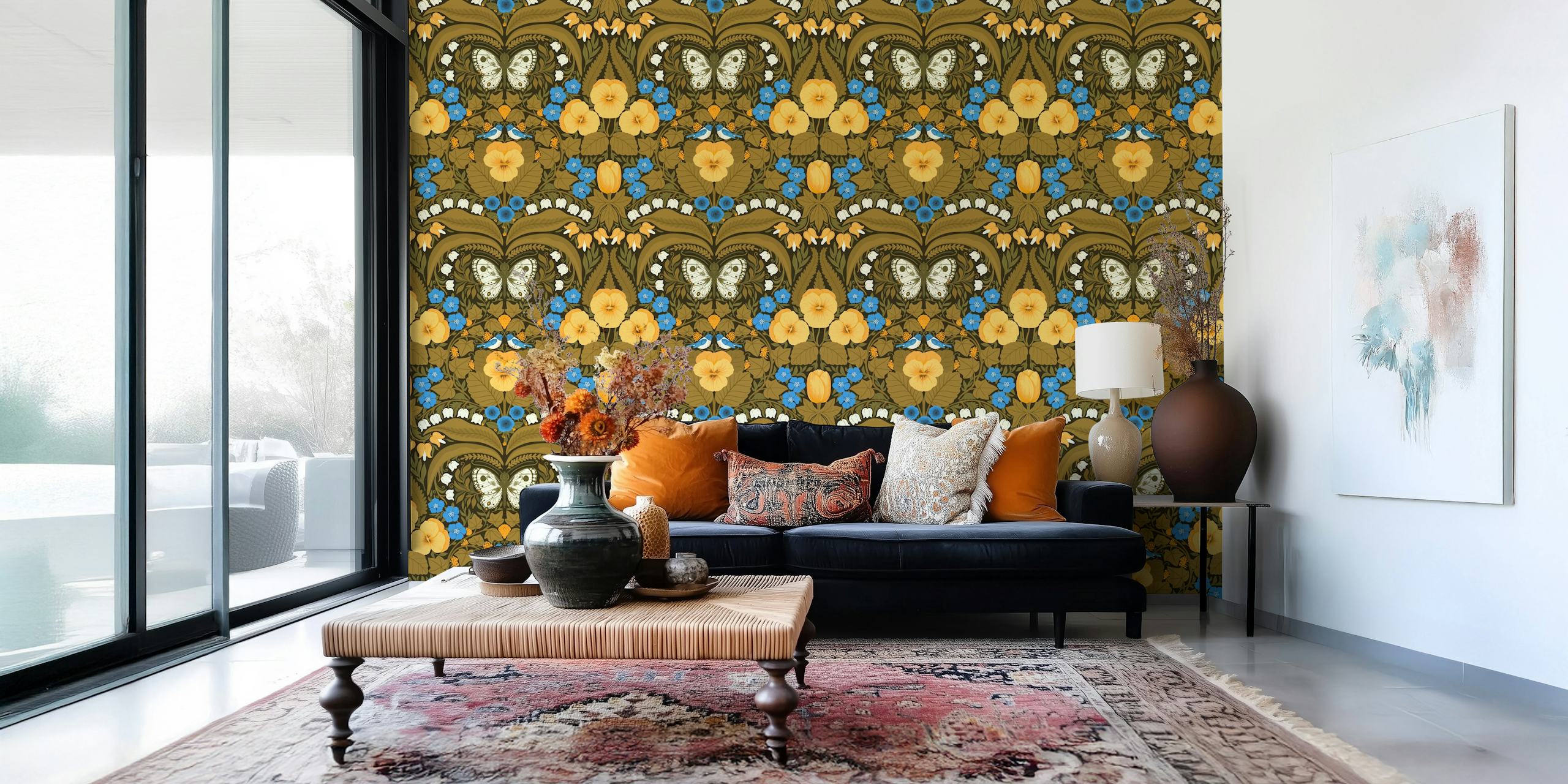 Dollhouse Garden 6 floral wallpaper design