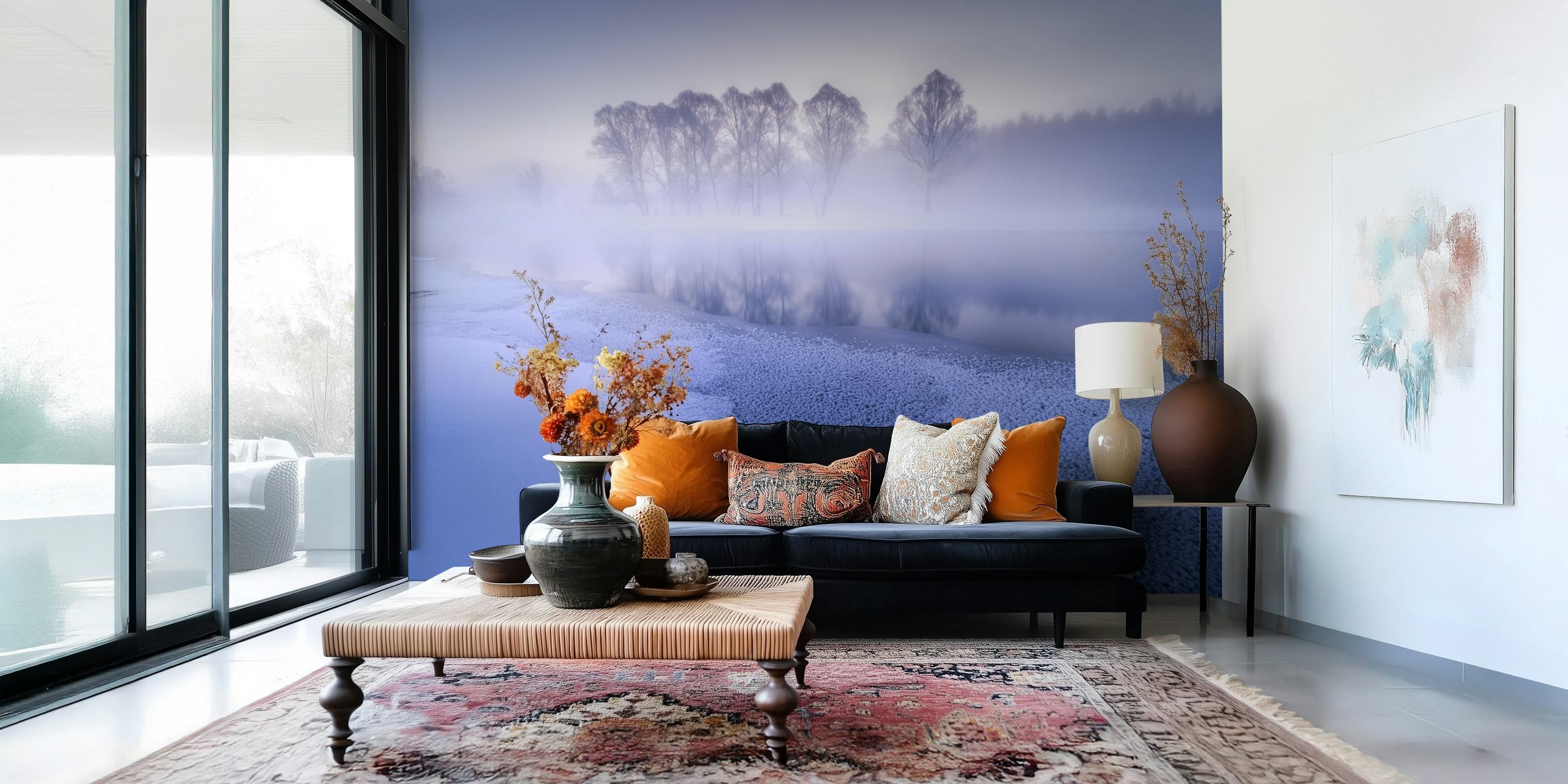 Foggy Northland wallpaper in a tranquil room