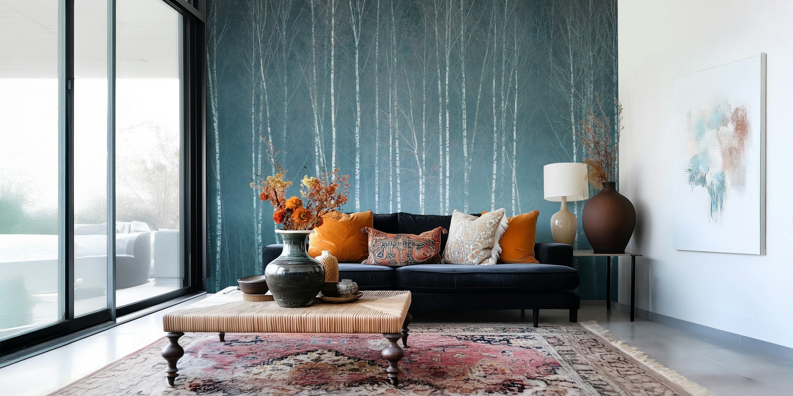 November mood wallpaper in a styled room