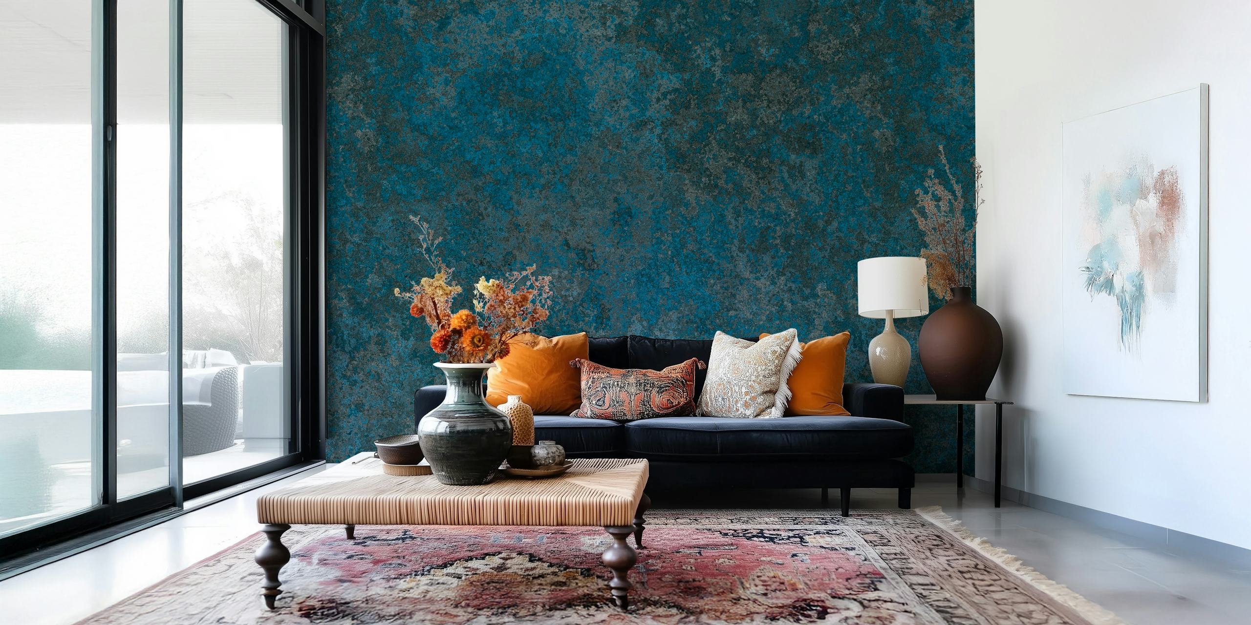 Weathered Turquoise wallpaper in a room