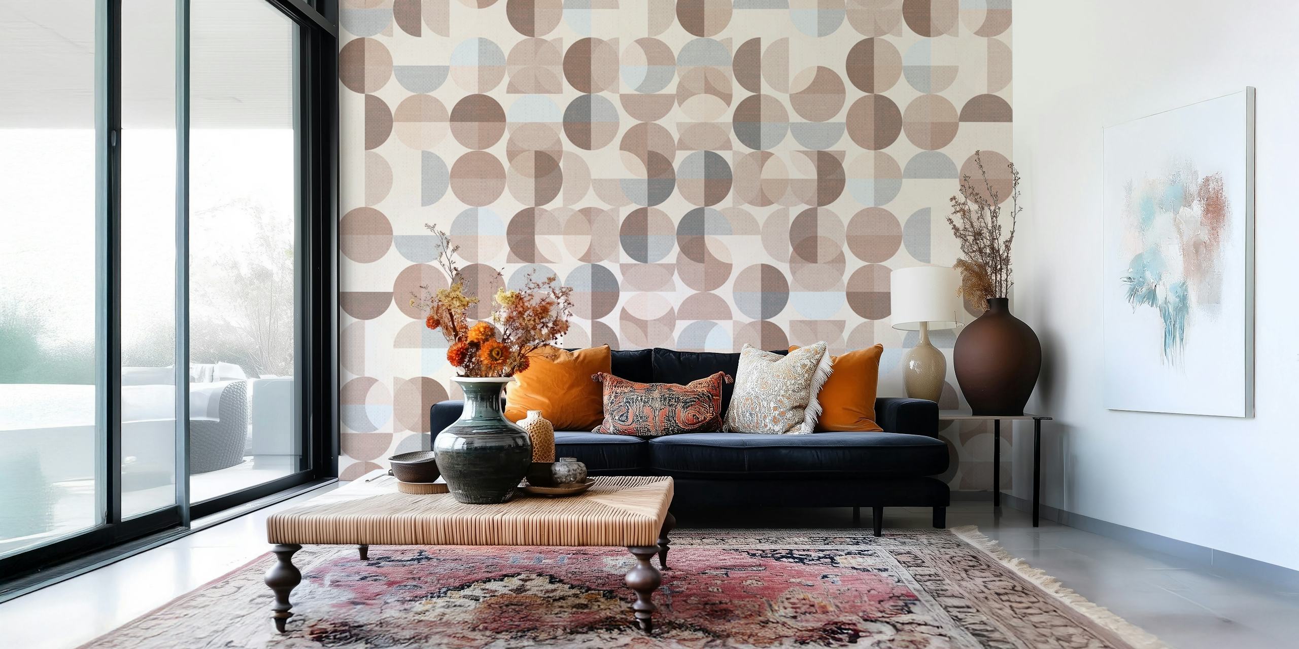 Geo Earth wallpaper pattern in a room