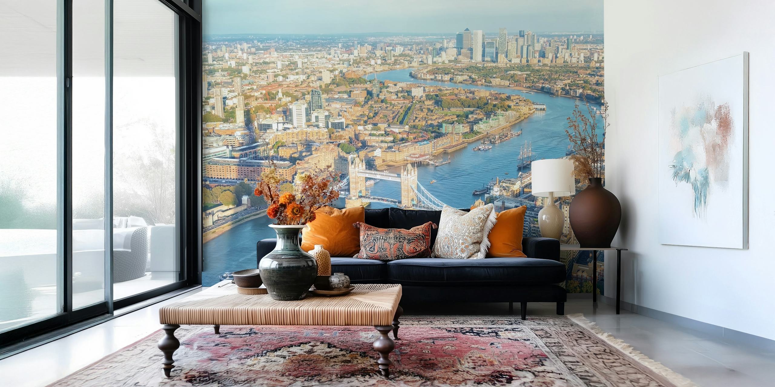 Carta da parati della skyline di London City in una stanza