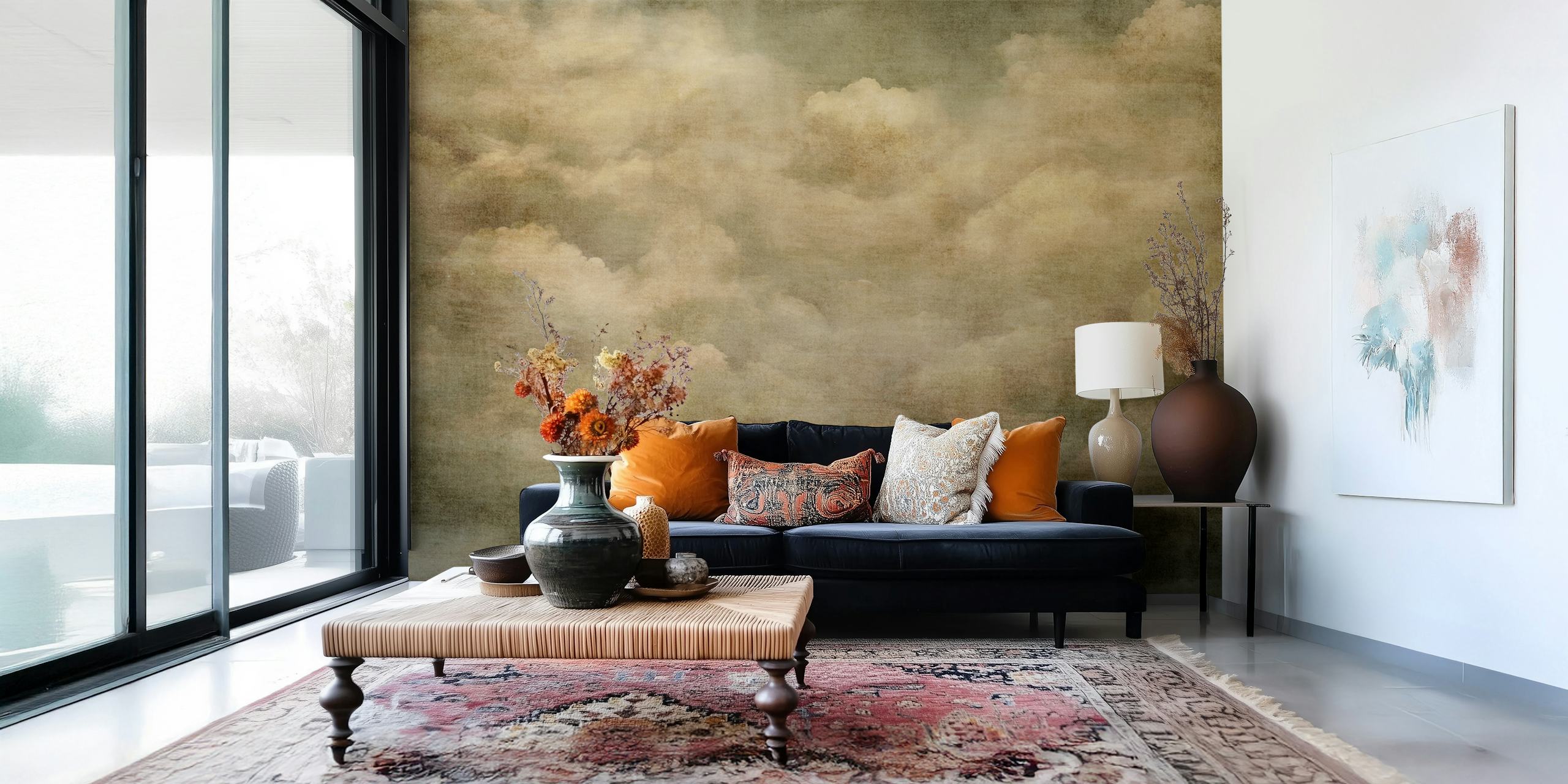 Cotton Candy Clouds wallpaper in a room