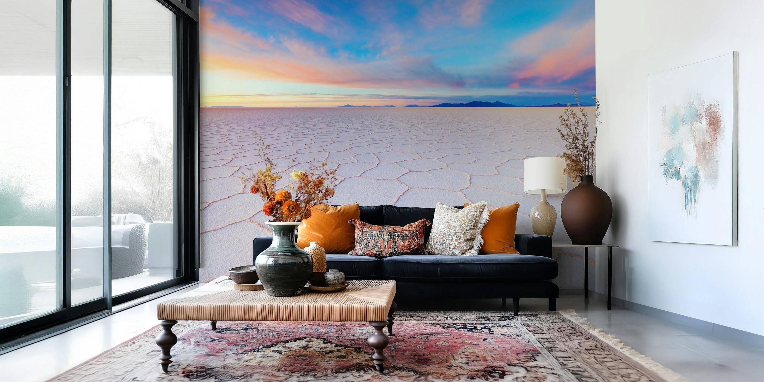 Geometric hexagonal pattern in soft pastel colors wallpaper