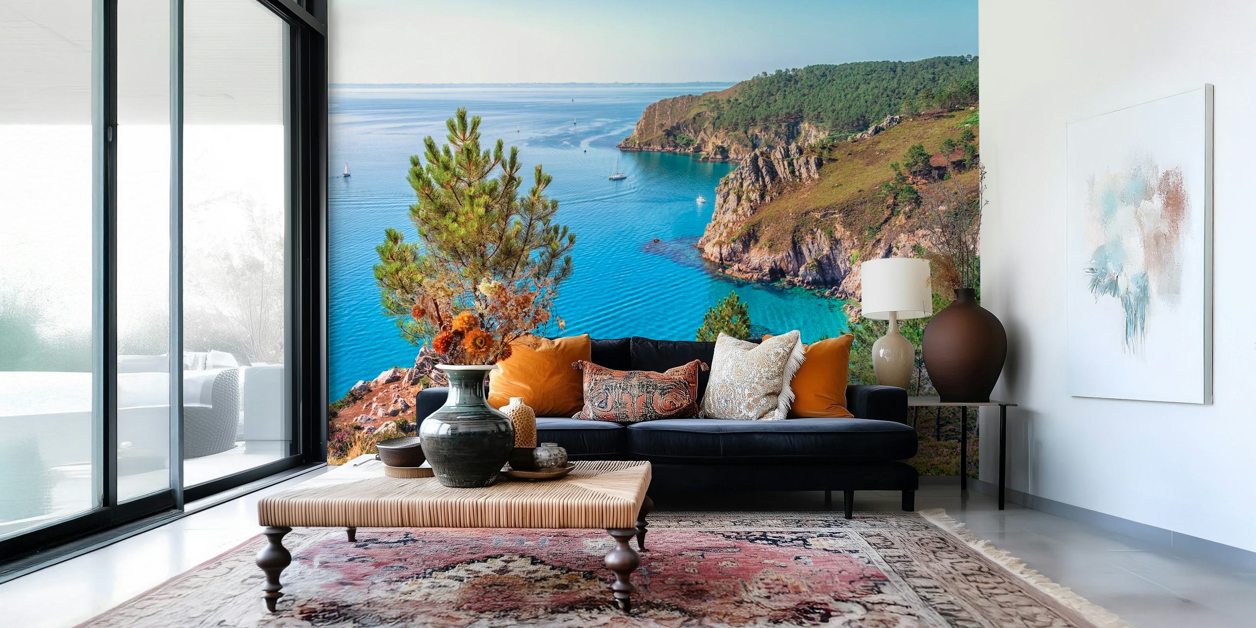 Papel de parede French Brittany exibido em um quarto