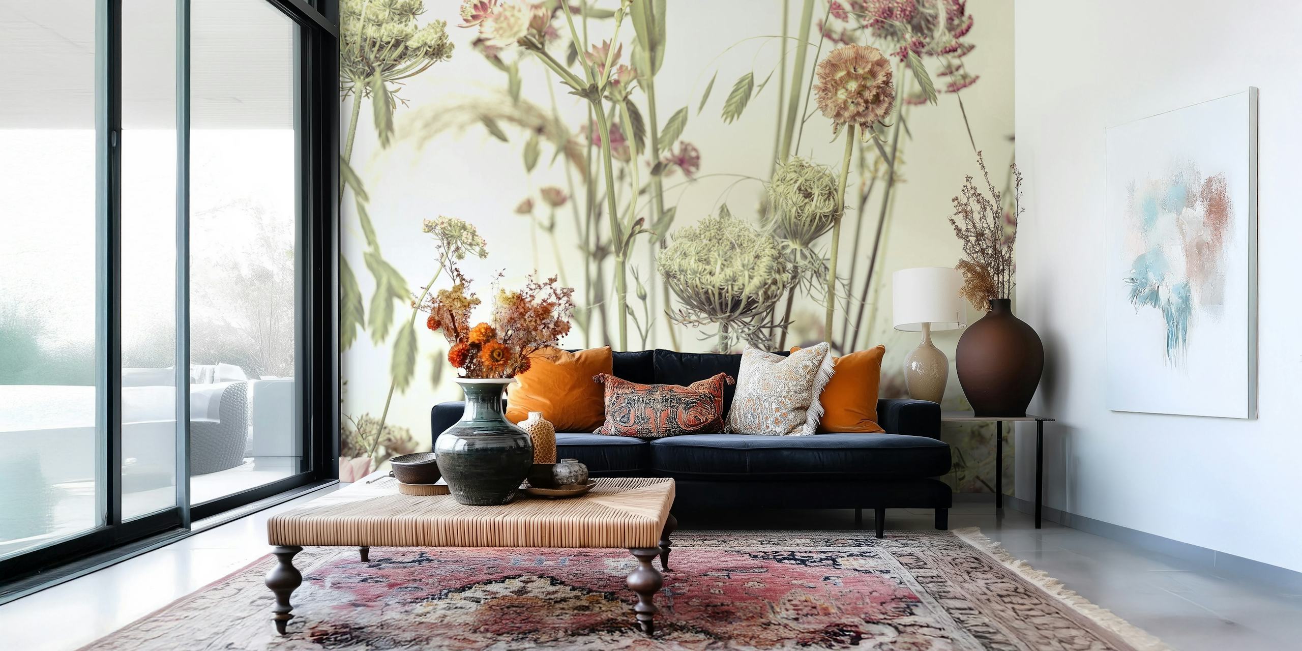 Wildflowers in soft pastel shades with a natural aesthetic wallpaper