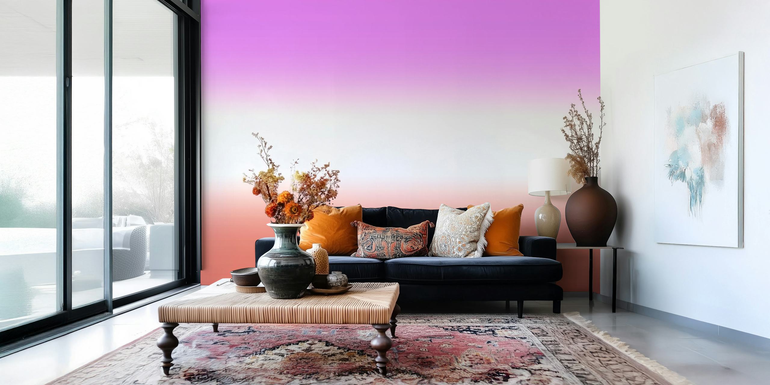 Bright Lilac to Fuzzy Wuzzy Gradient Veggmaleri