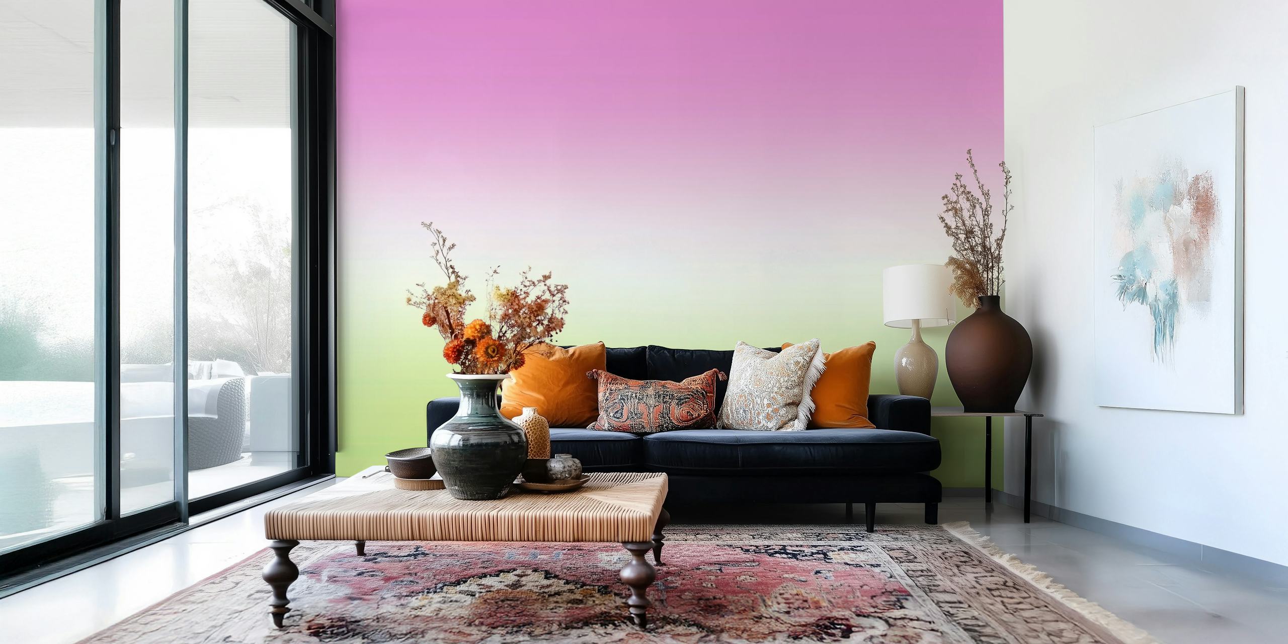 Pink lime gradient wallpaper design