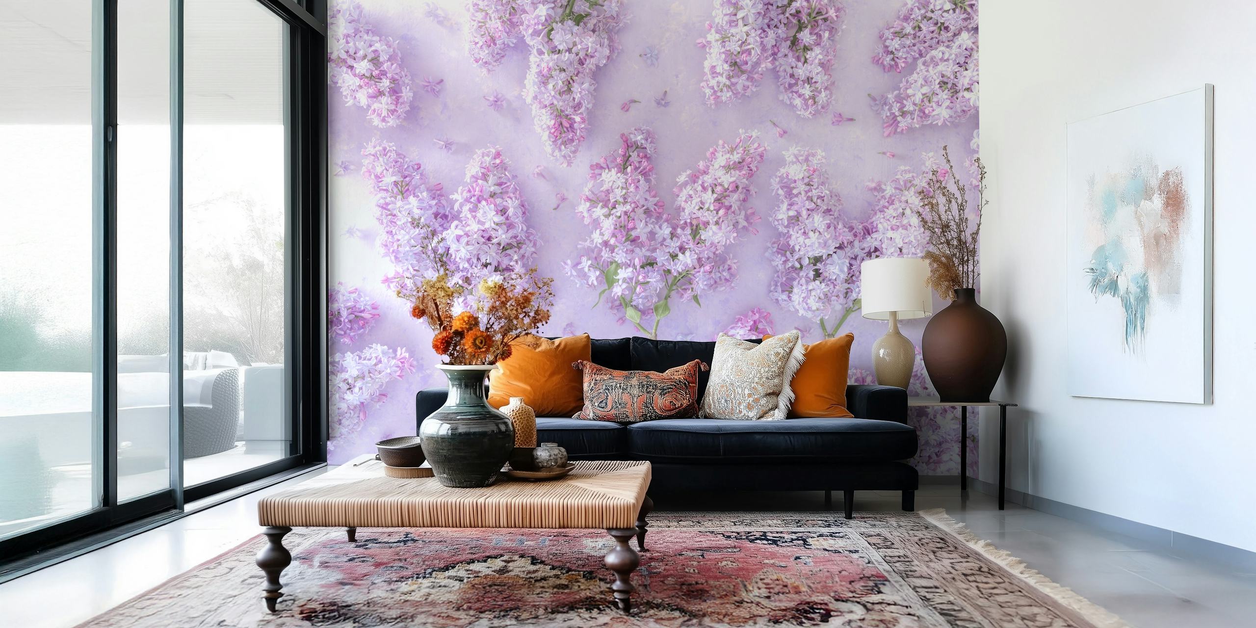 Ταπετσαρία Lilac Blossoms σε ρύθμιση δωματίου