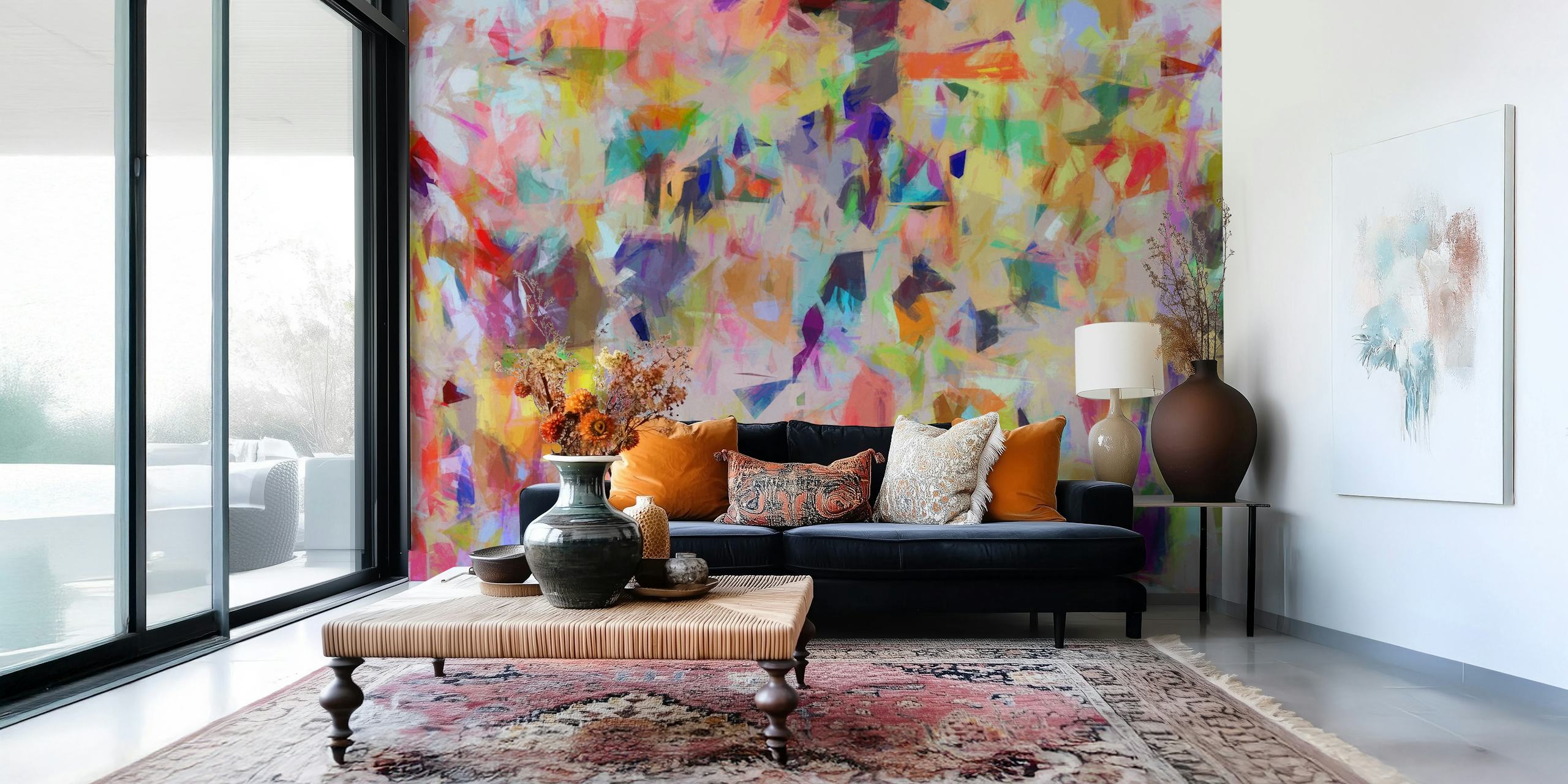 Colorful abstract geometric shapes wallpaper