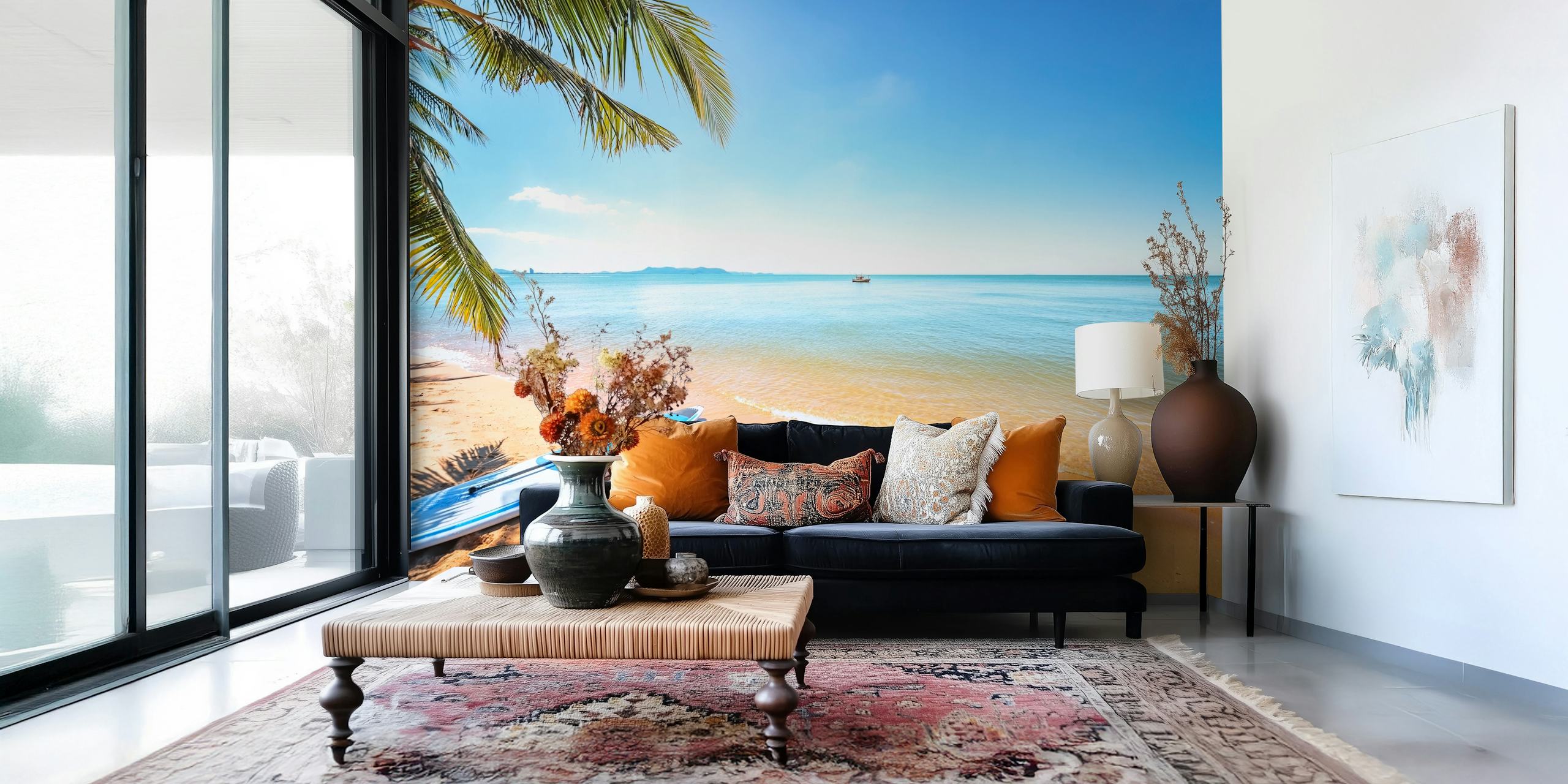 Beach Side landschapsbehang in een kamer