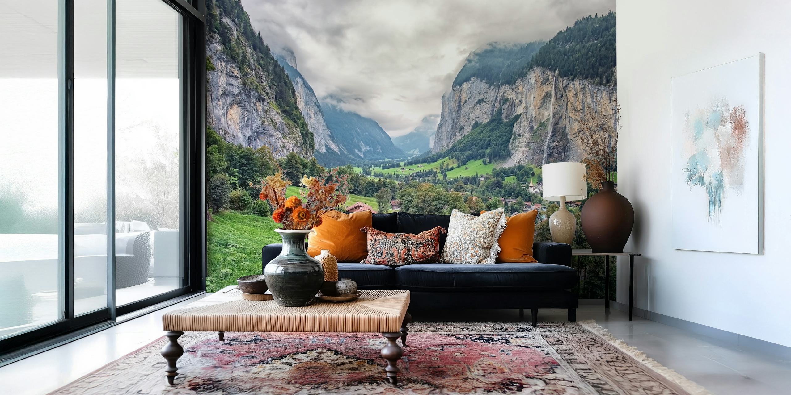 Lauterbrunnen tapetti huoneessa
