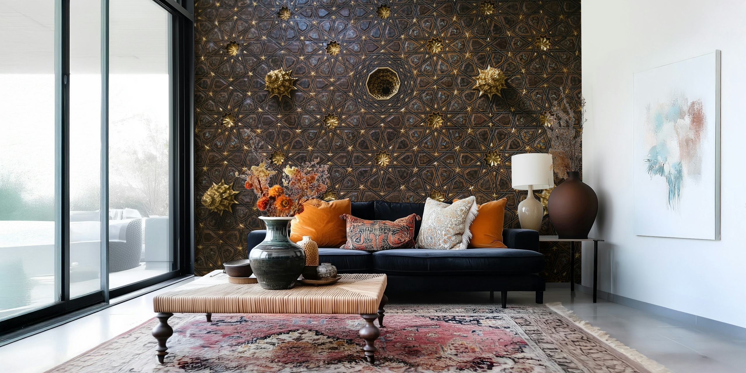 Golden Mudejar Ceiling Seville τοιχογραφία με περίτεχνα μοτίβα