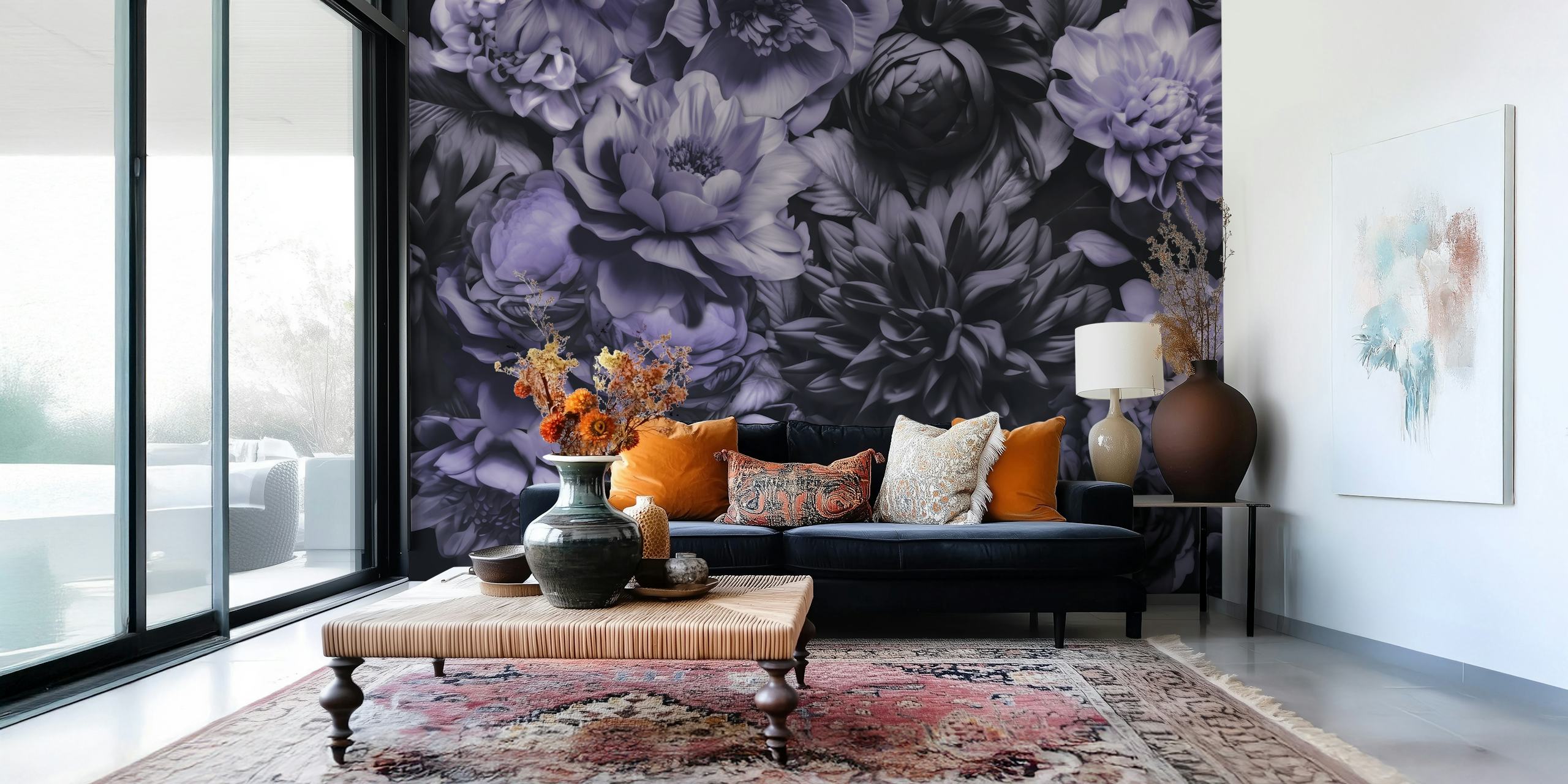 Moody purple floral design