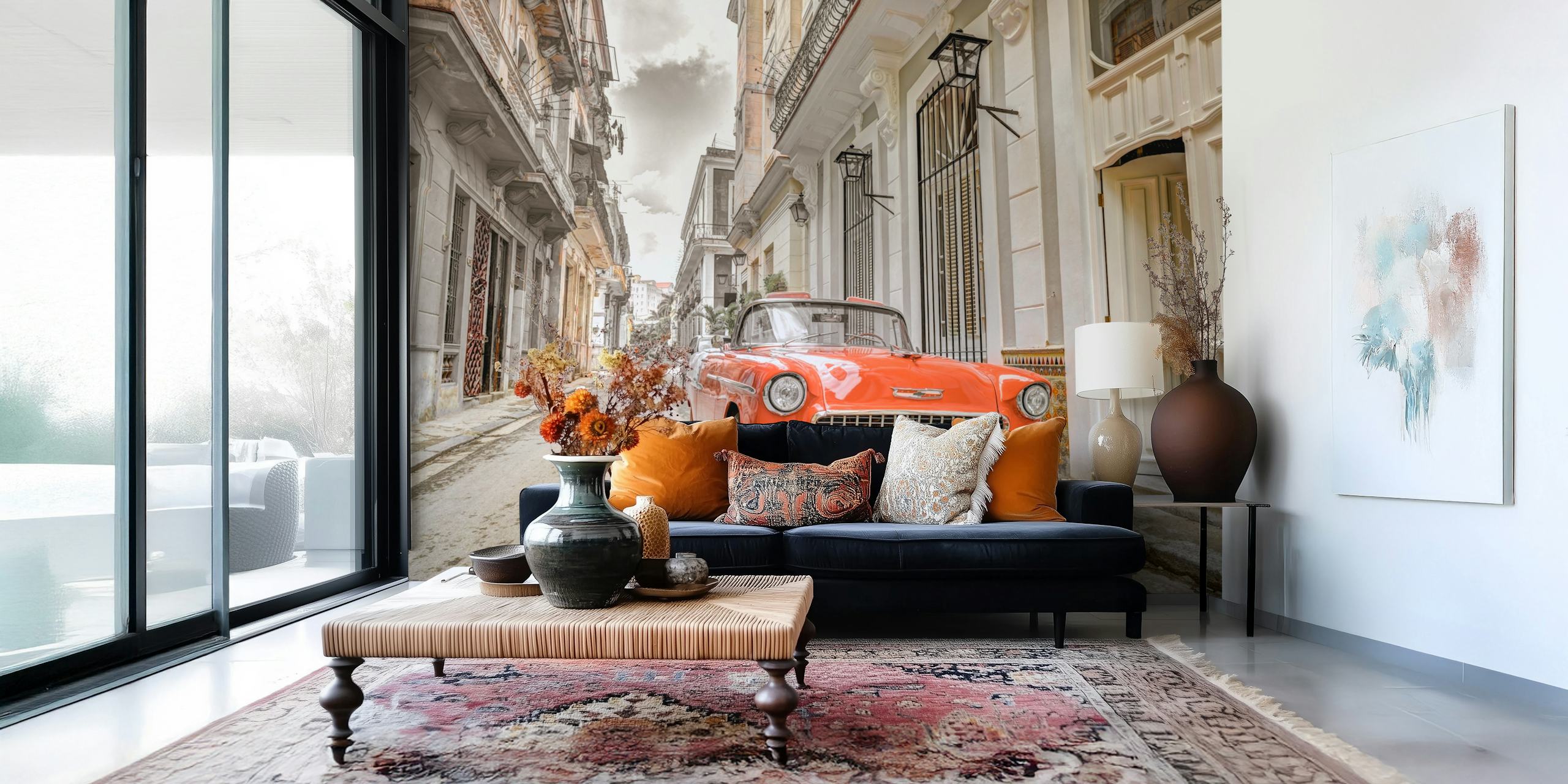 Papel pintado Classic Charm en una habitación elegante