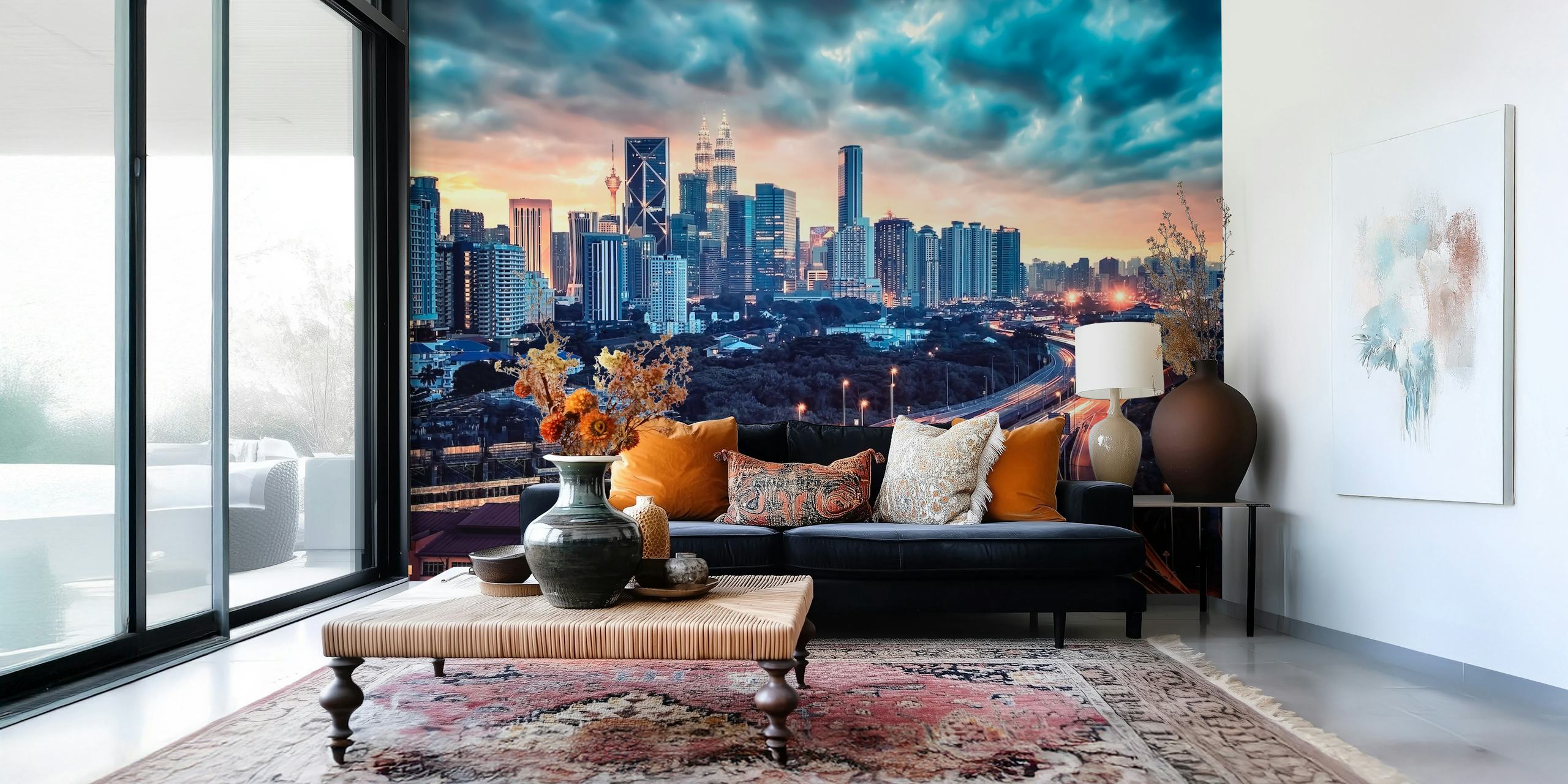 Kula Lumpur wallpaper in a modern room
