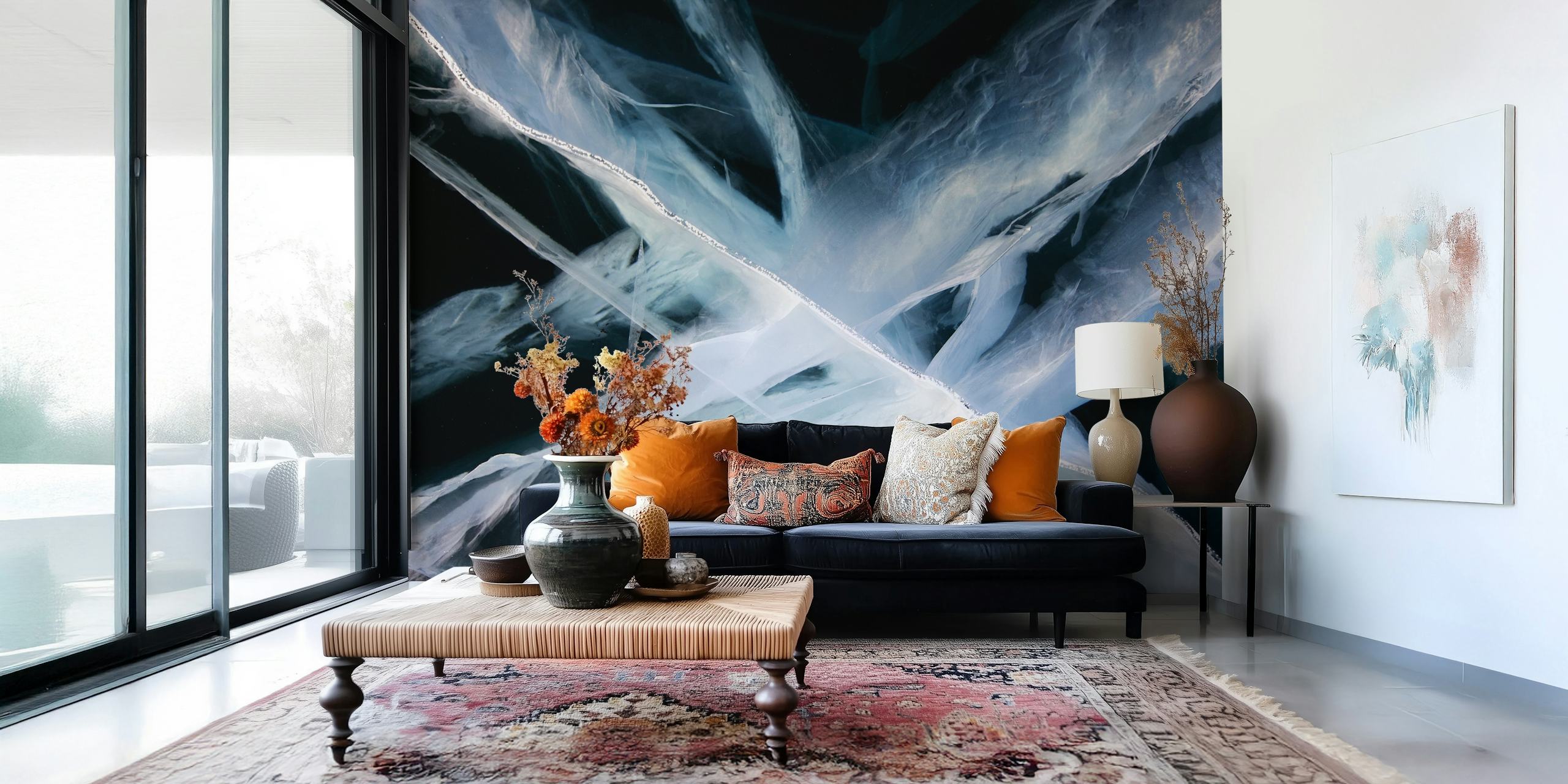 Deep ice wallpaper design in a room