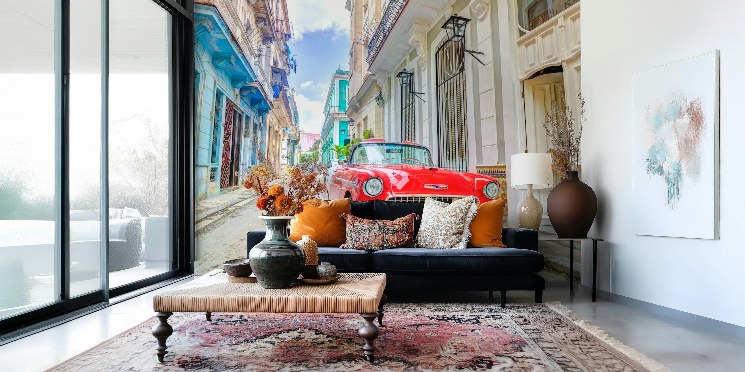 Papel pintado Cuban Classics en una habitación elegante