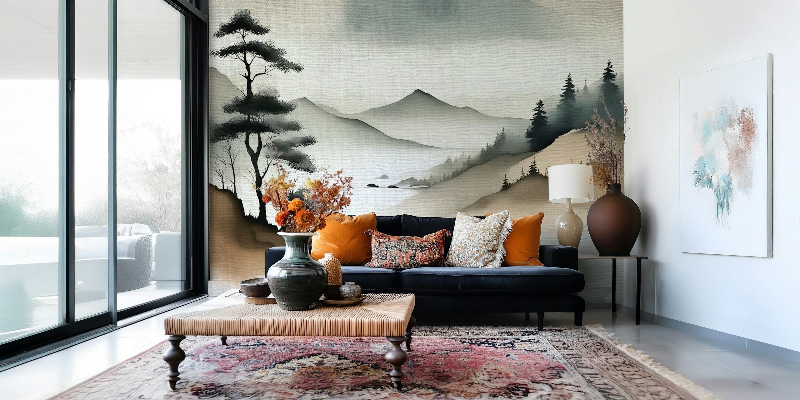 Zen Forest wallpaper displayed in a room