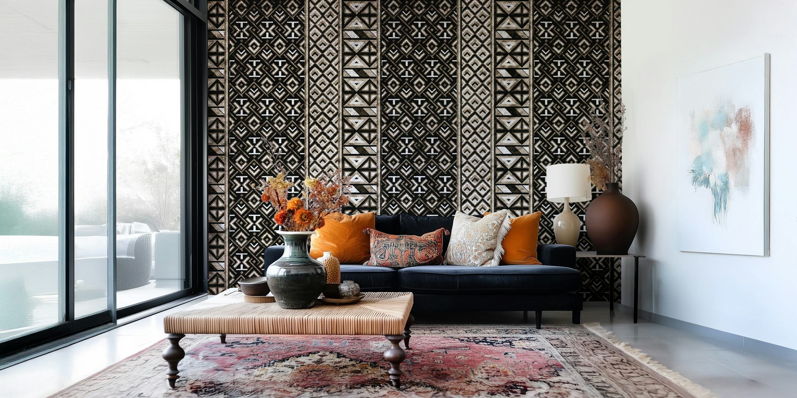 Japanese Geo Luxury Tribal Fabric tapetdesign